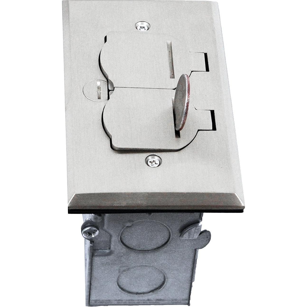 Kit Caja de Piso Enerlites Niquelado 20A Resistente Intemperie