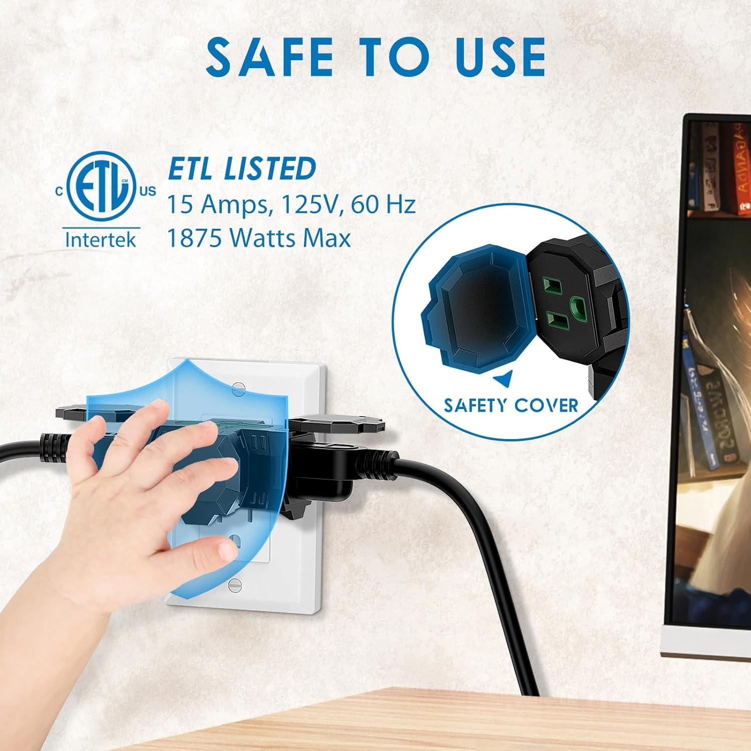 K KASONIC Adaptador Múltiple Eléctrico 3 Vías Verde ETL 1875W