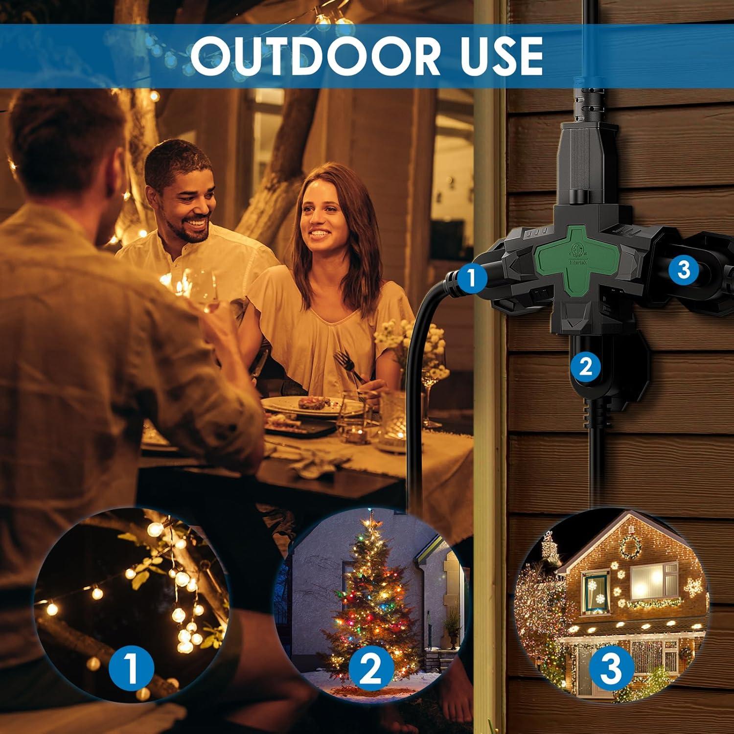 K KASONIC Adaptador Múltiple Eléctrico 3 Vías Verde ETL 1875W