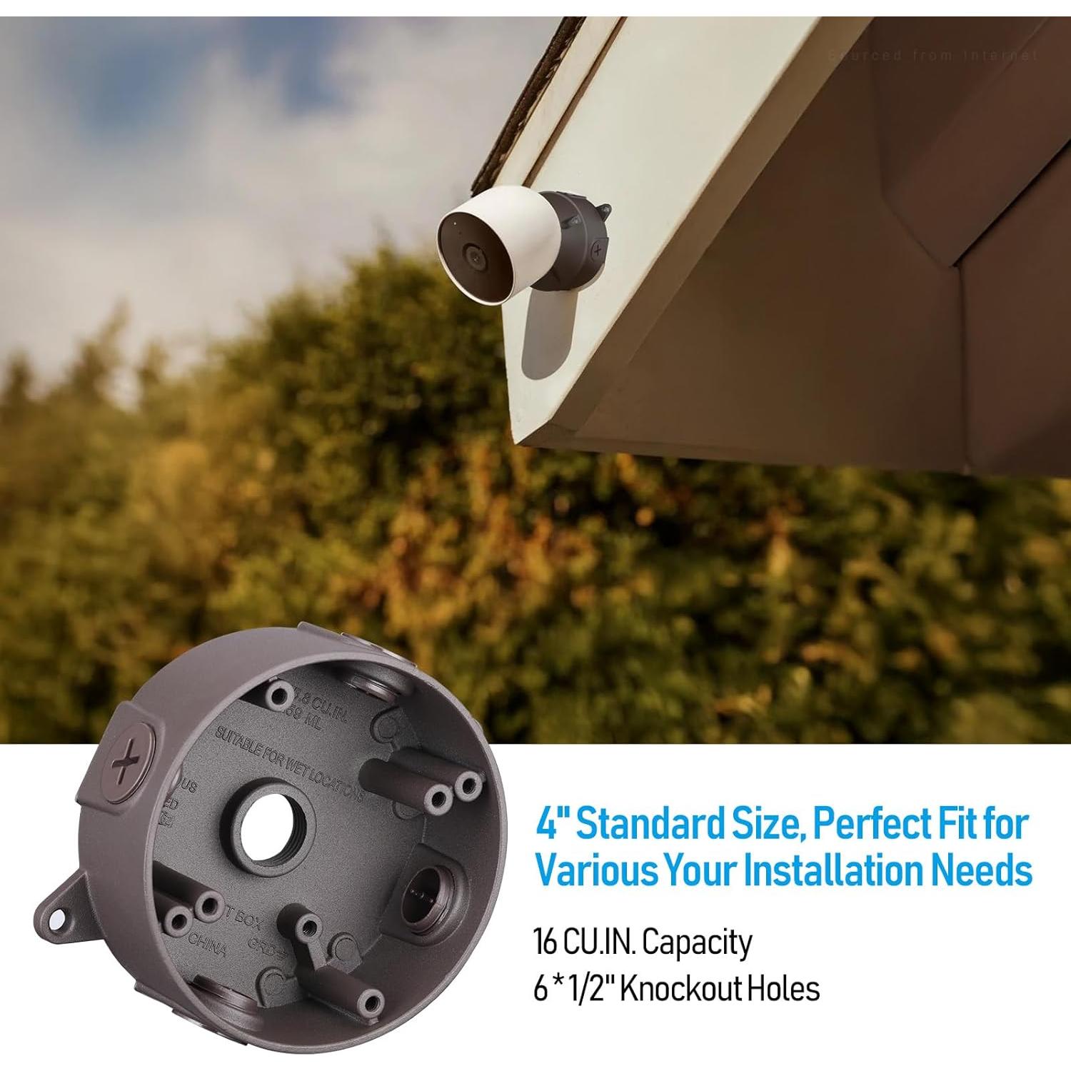 Caja de Salida Redonda 4" LEONLITE Aluminio IP65 16 Pulgadas Cúbicas