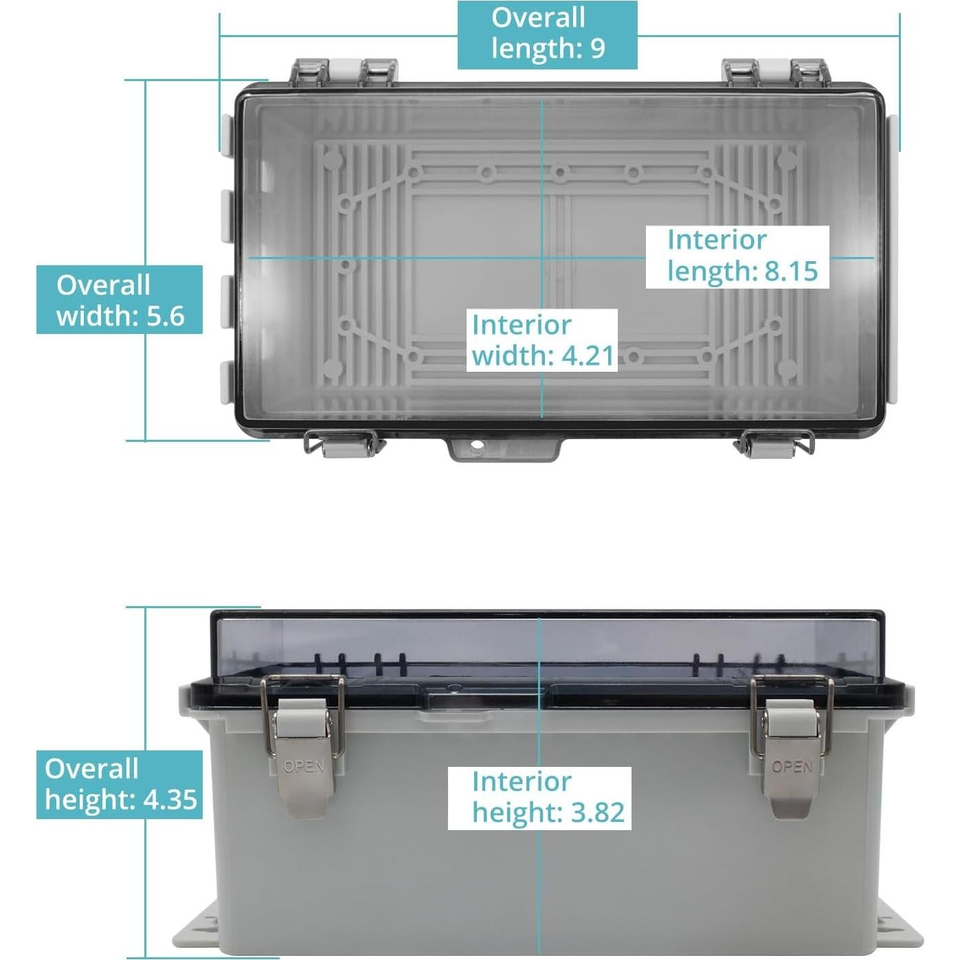 Caja eléctrica exterior impermeable XGGYA 22.86x12.7x10.92 cm
