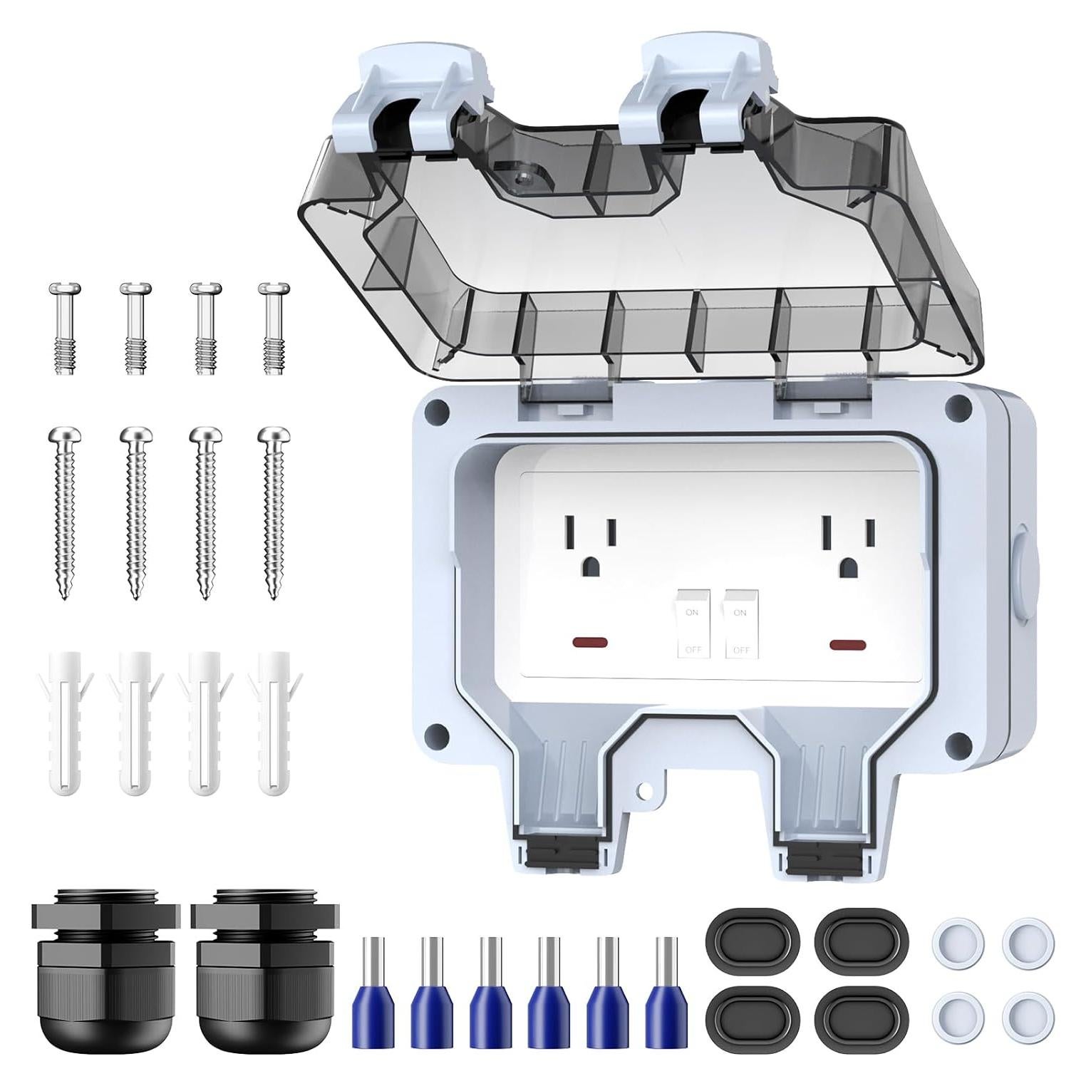 Toma de Corriente Exterior IP66 2 Tomas 15A Cnjiapei