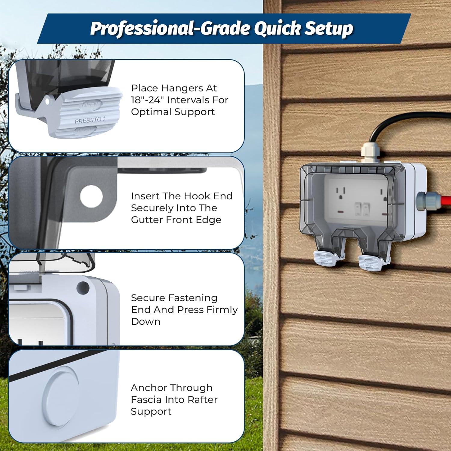 Toma de Corriente Exterior IP66 2 Tomas 15A Cnjiapei