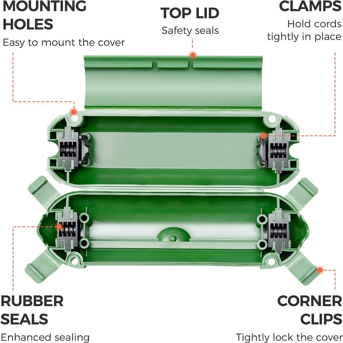 Cubierta de Cable de Extensión Exterior Welkin Verde IP44