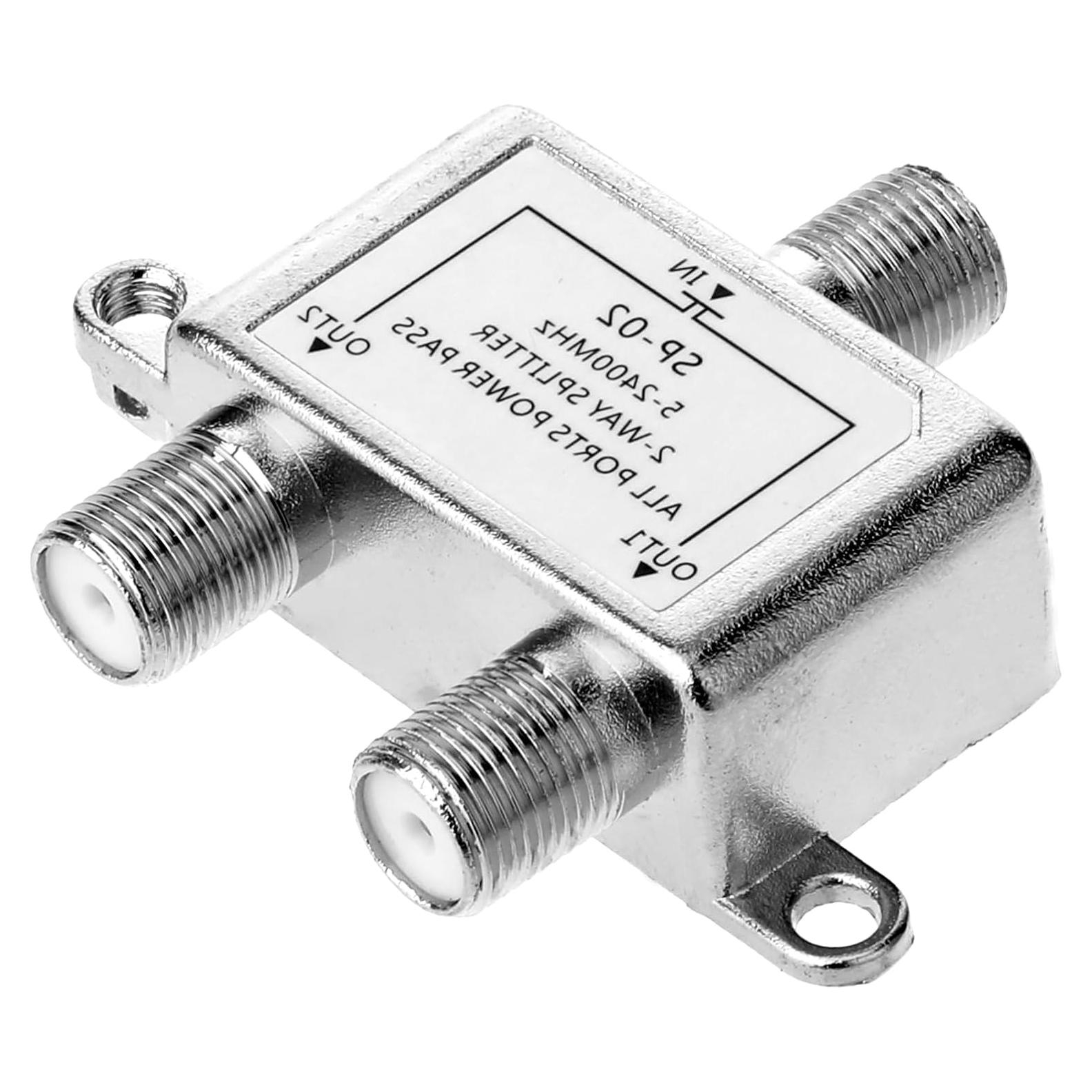 Divisor Coaxial 2 Vías Zyghjort 5-2400MHz para TV e Internet