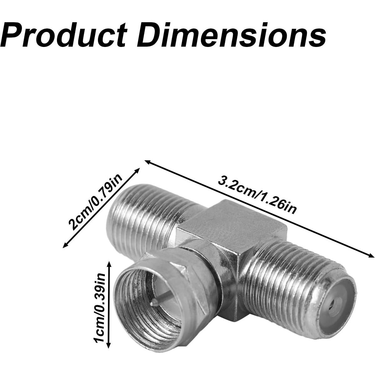 Divisor de Cable Coaxial 2 en 1 Aleación de Zinc 3 Vías