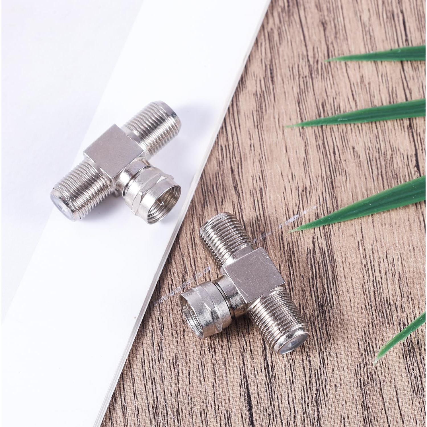 Divisor de Cable Coaxial 2 en 1 Aleación de Zinc 3 Vías
