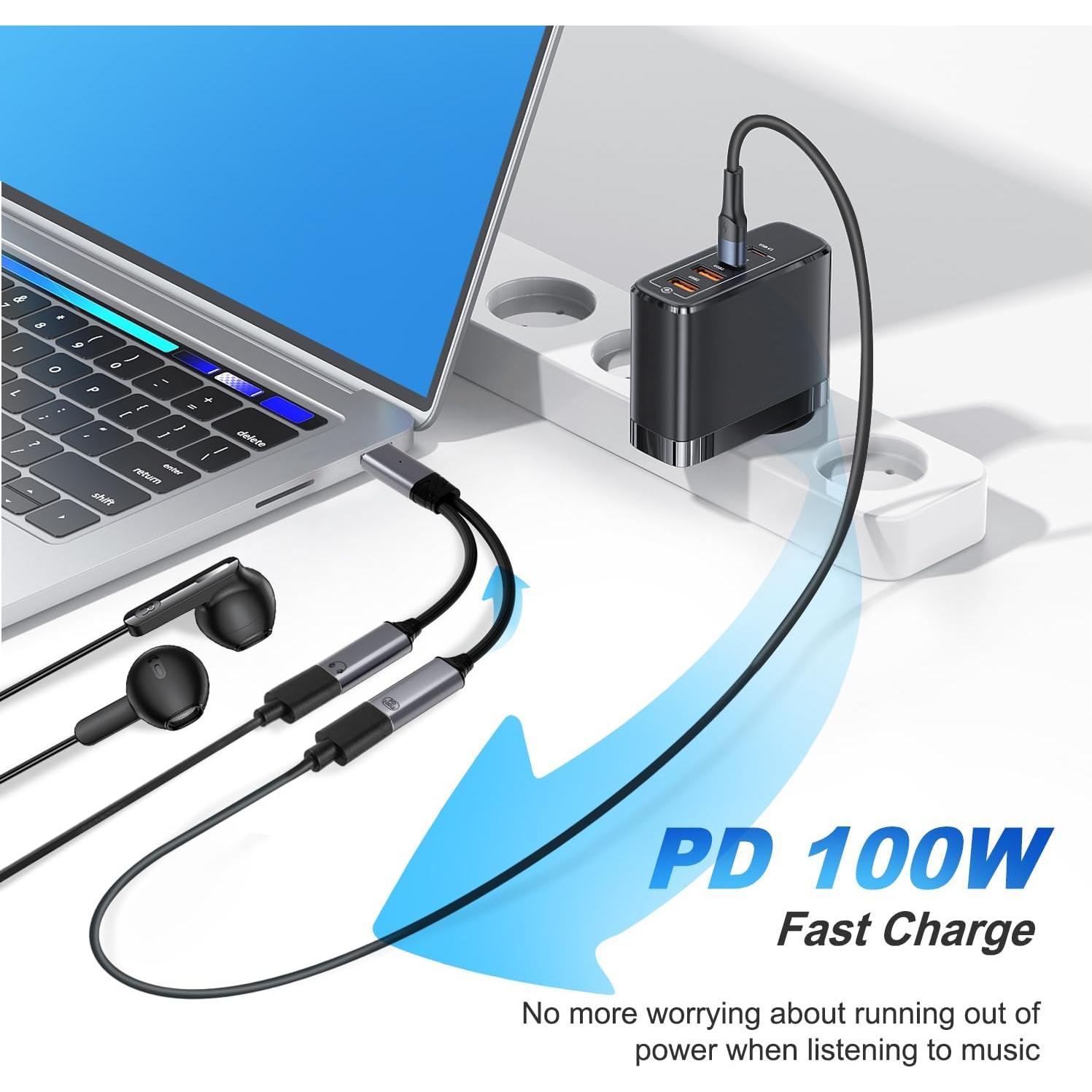Adaptador USB C a Auriculares y Cargador 100W JBJBBG