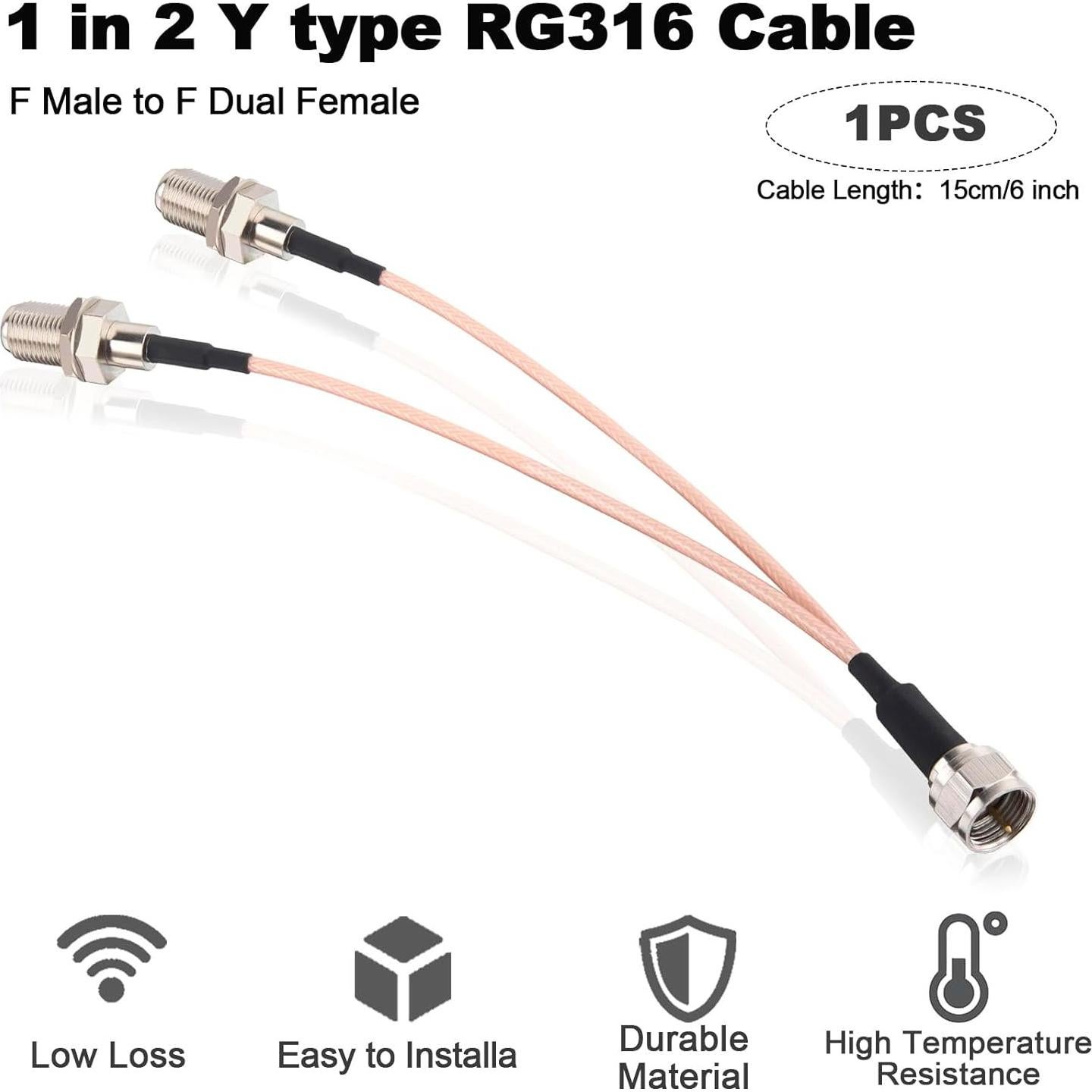 Divisor Coaxial F-Type RG6 X~wind 15cm para TV y Satélite