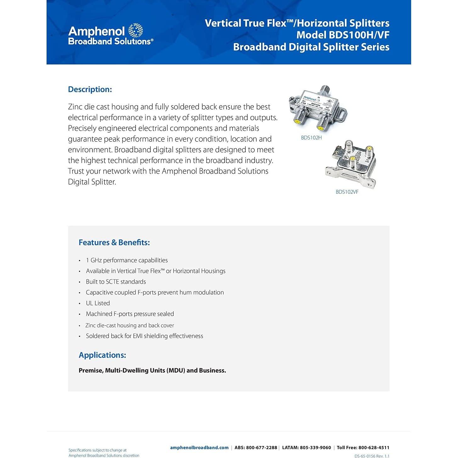 Divisor Coaxial HD Digital 3 Vías Extreme Broadband BDS103H