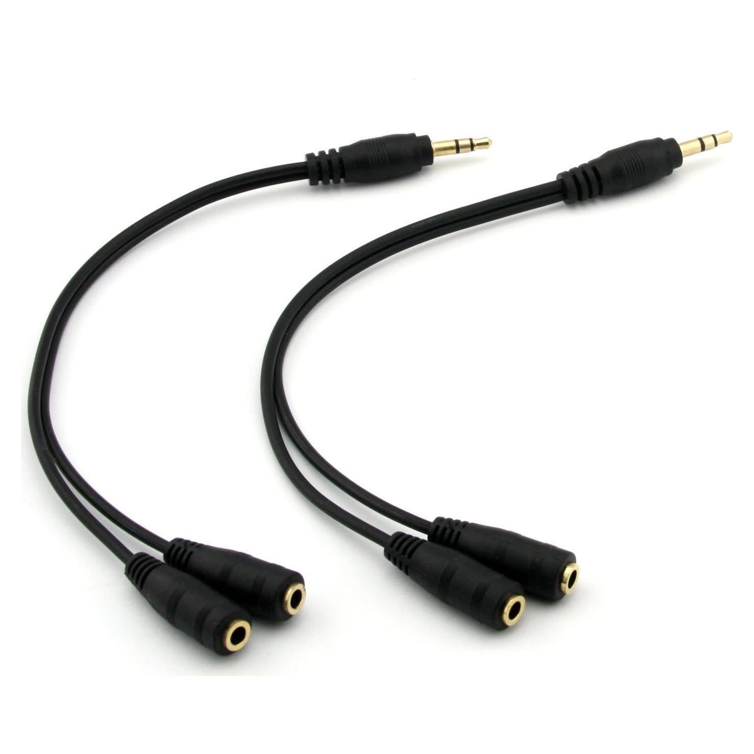 Divisor de Audio Estéreo ONXE 3.5mm Macho a 2 Hembras - 2 Paquetes