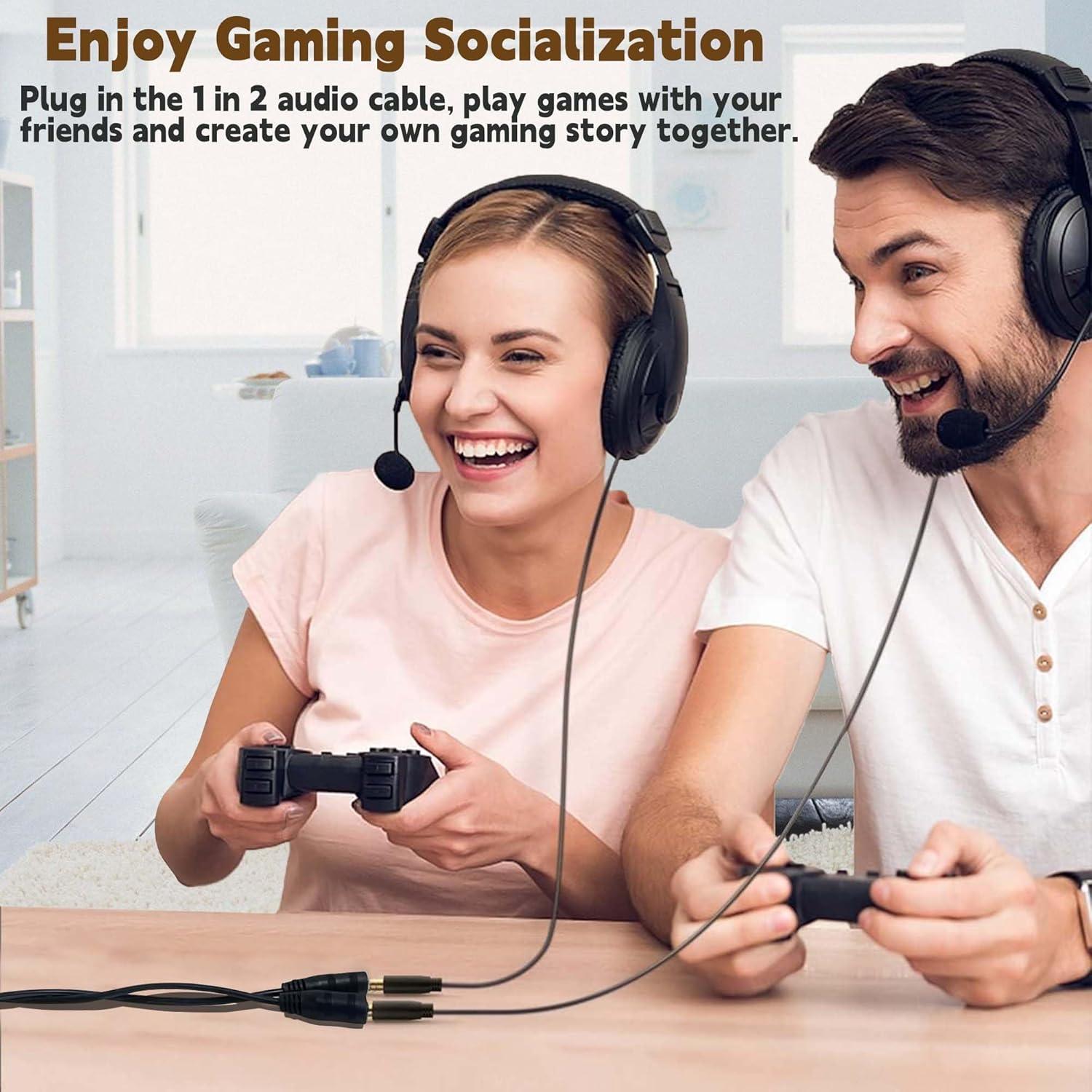 Divisor de Audio Estéreo ONXE 3.5mm Macho a 2 Hembras - 2 Paquetes