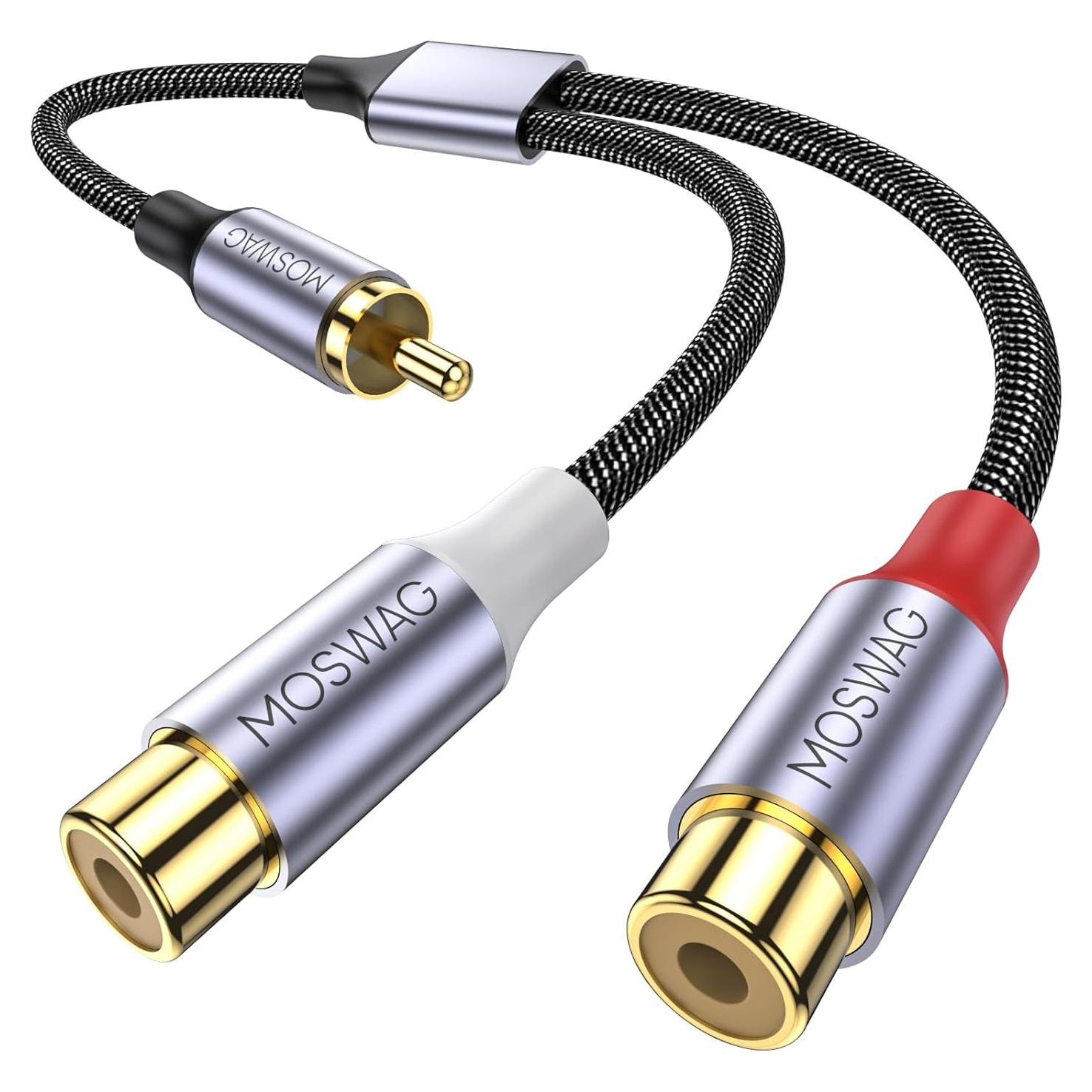 Cable RCA Macho a 2 Hembras MOSWAG 20cm Audio Estéreo