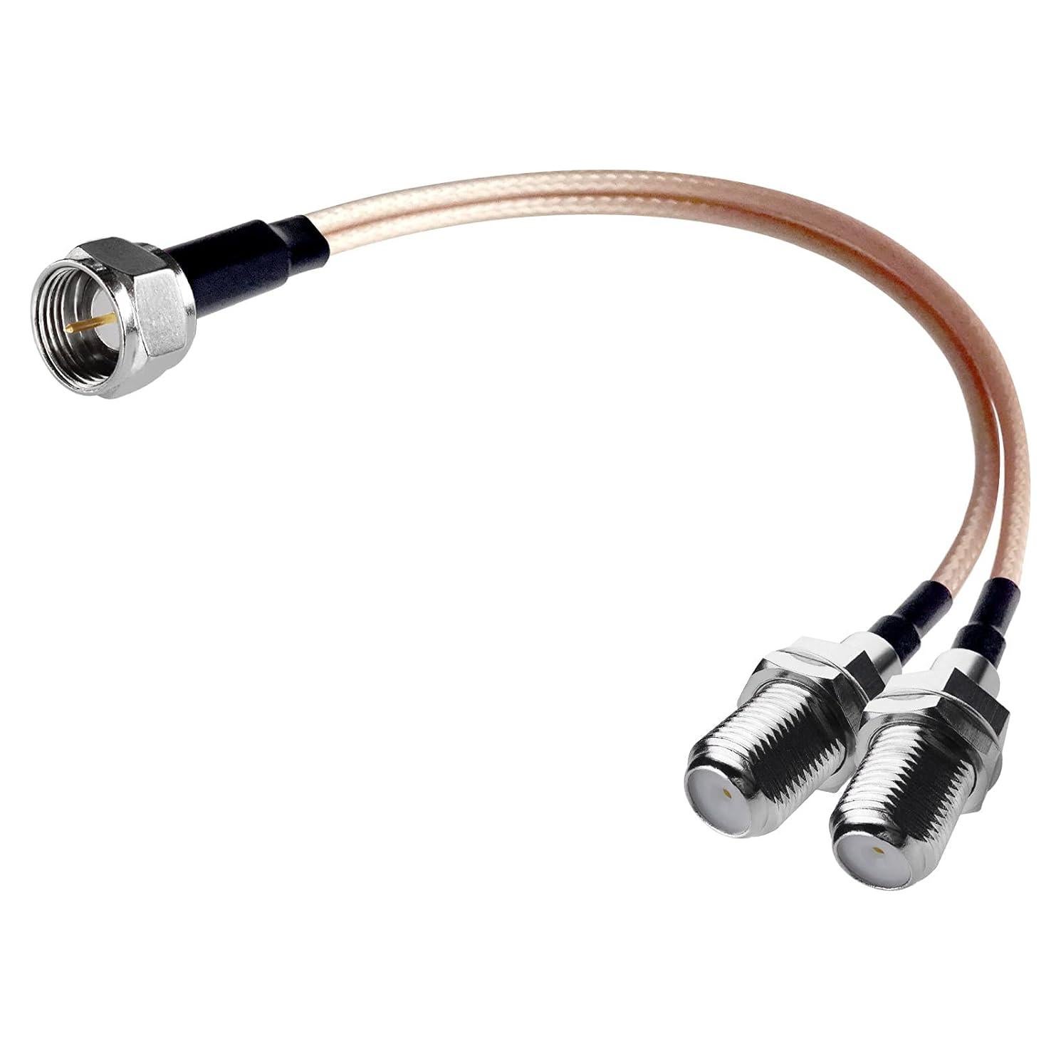 Divisor de Cable Coaxial F Macho a Doble F Hembra 19cm Goupchn