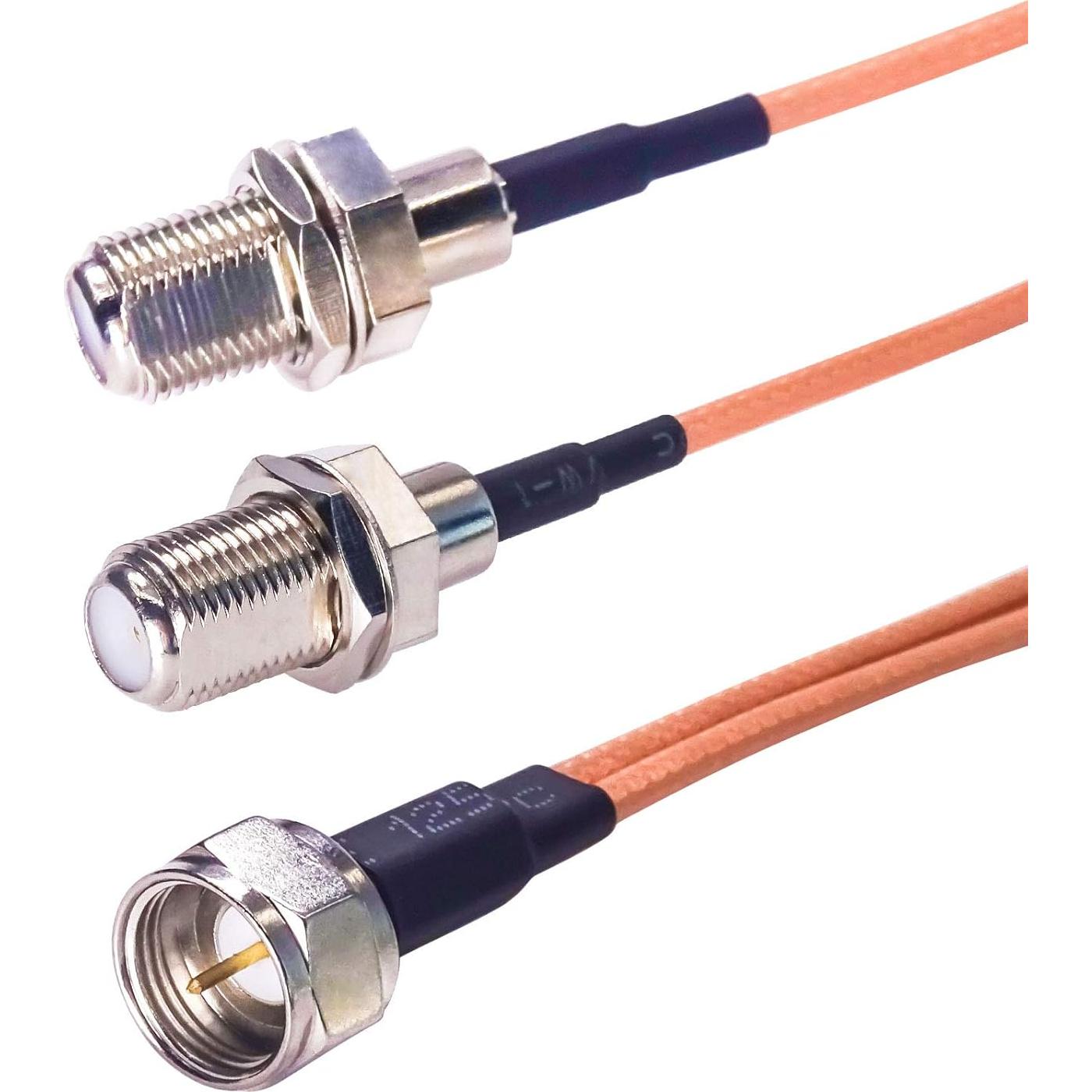 Divisor de Cable Coaxial F Macho a Doble F Hembra 19cm Goupchn