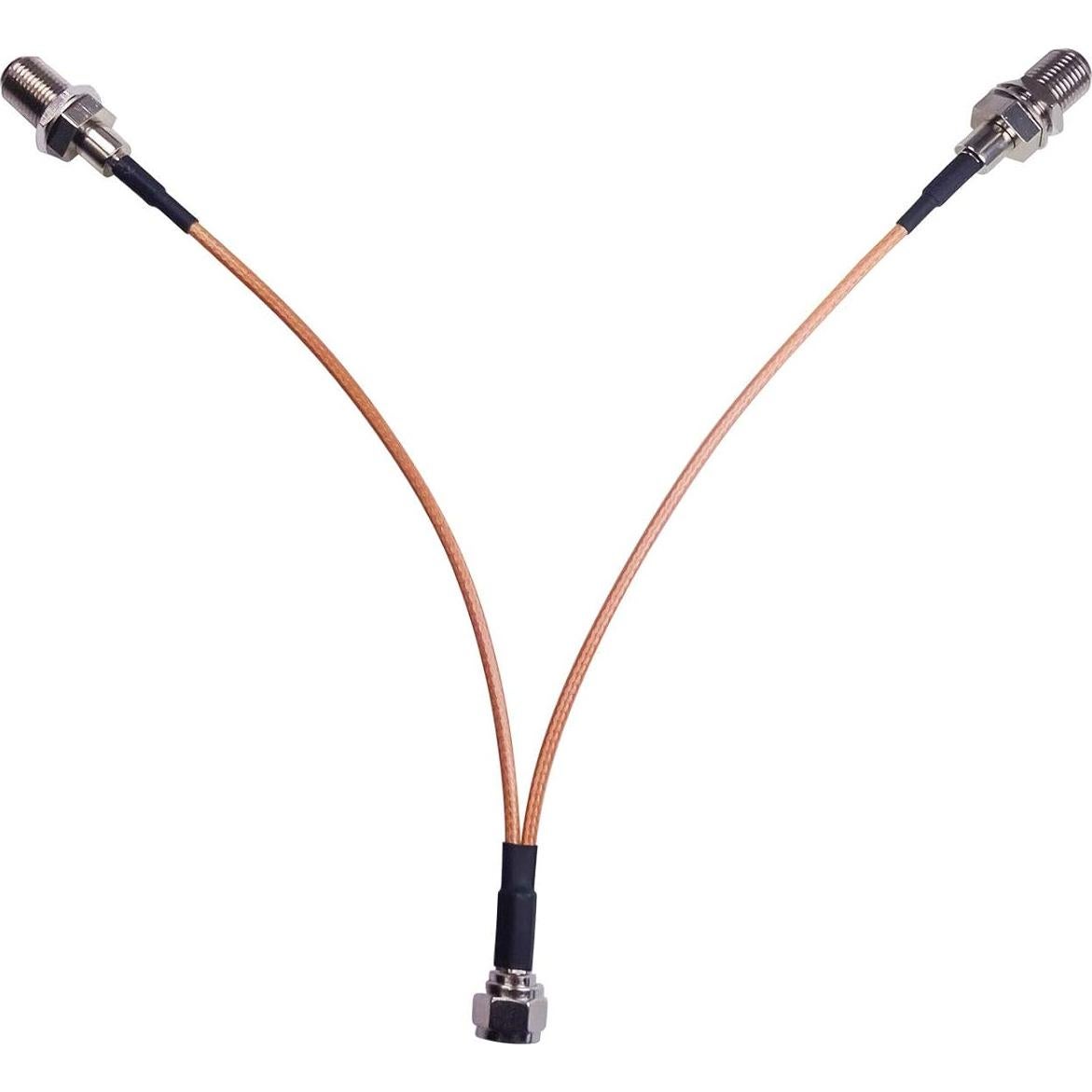 Divisor de Cable Coaxial F Macho a Doble F Hembra 19cm Goupchn