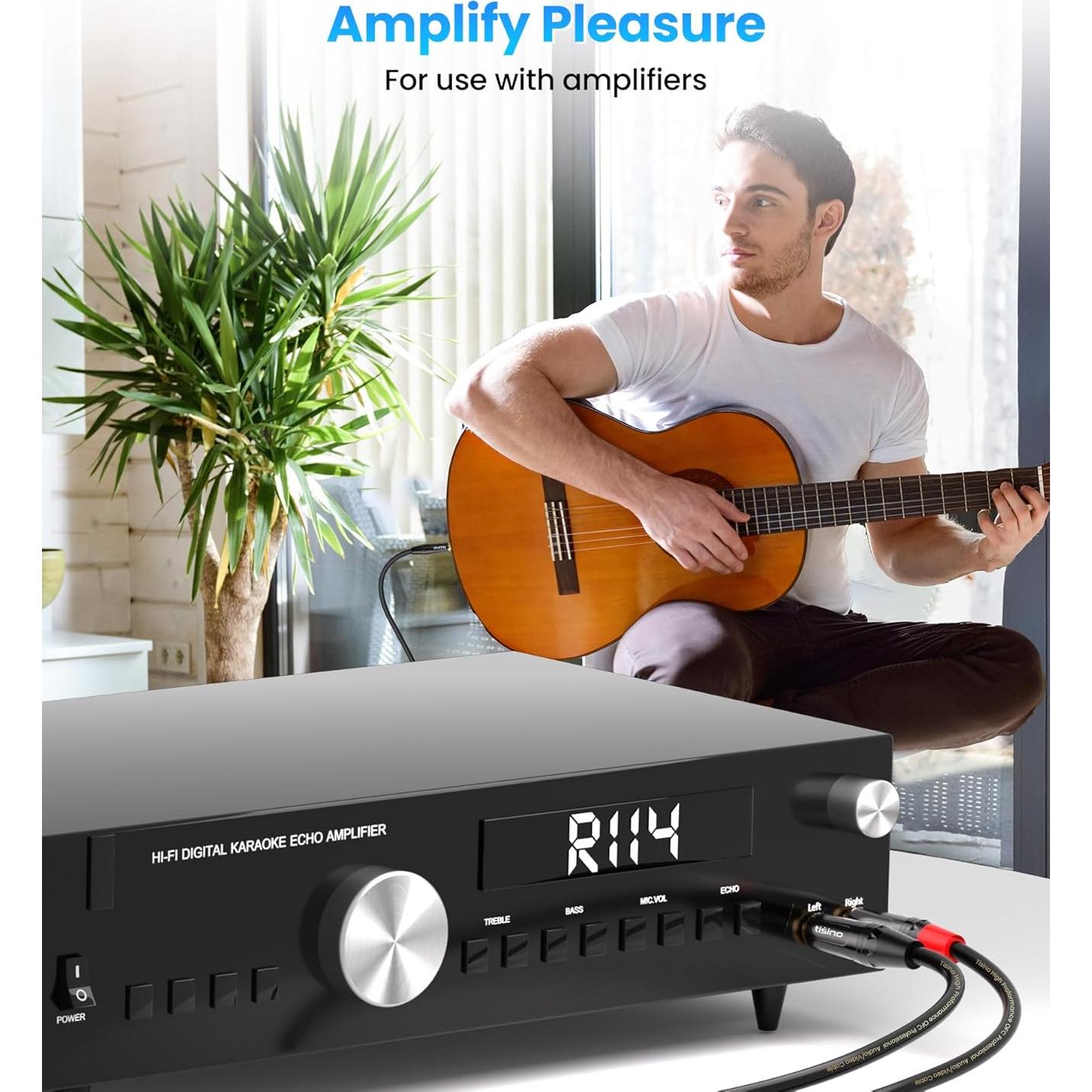 Cable estéreos TRS 1/4 a doble mono TS 1/4 - 1 metro tisino