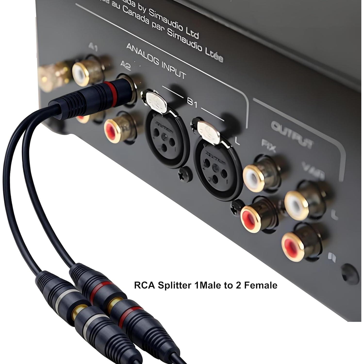 Divisor RCA 1 Macho a 2 Hembras CNHIDEE 0.2M Azul