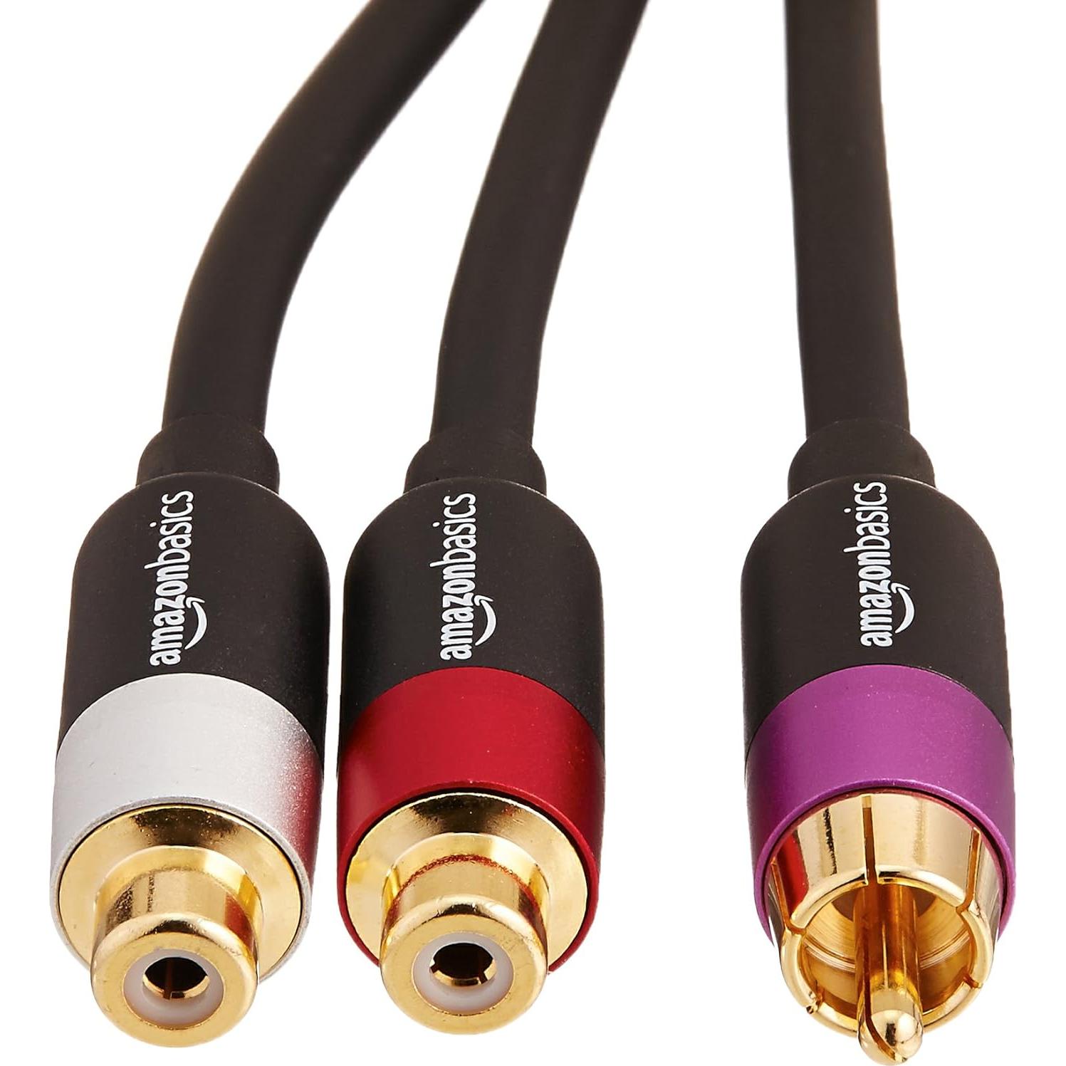 Adaptador Y RCA Amazon Basics 30.4 cm 1 Macho 2 Hembras