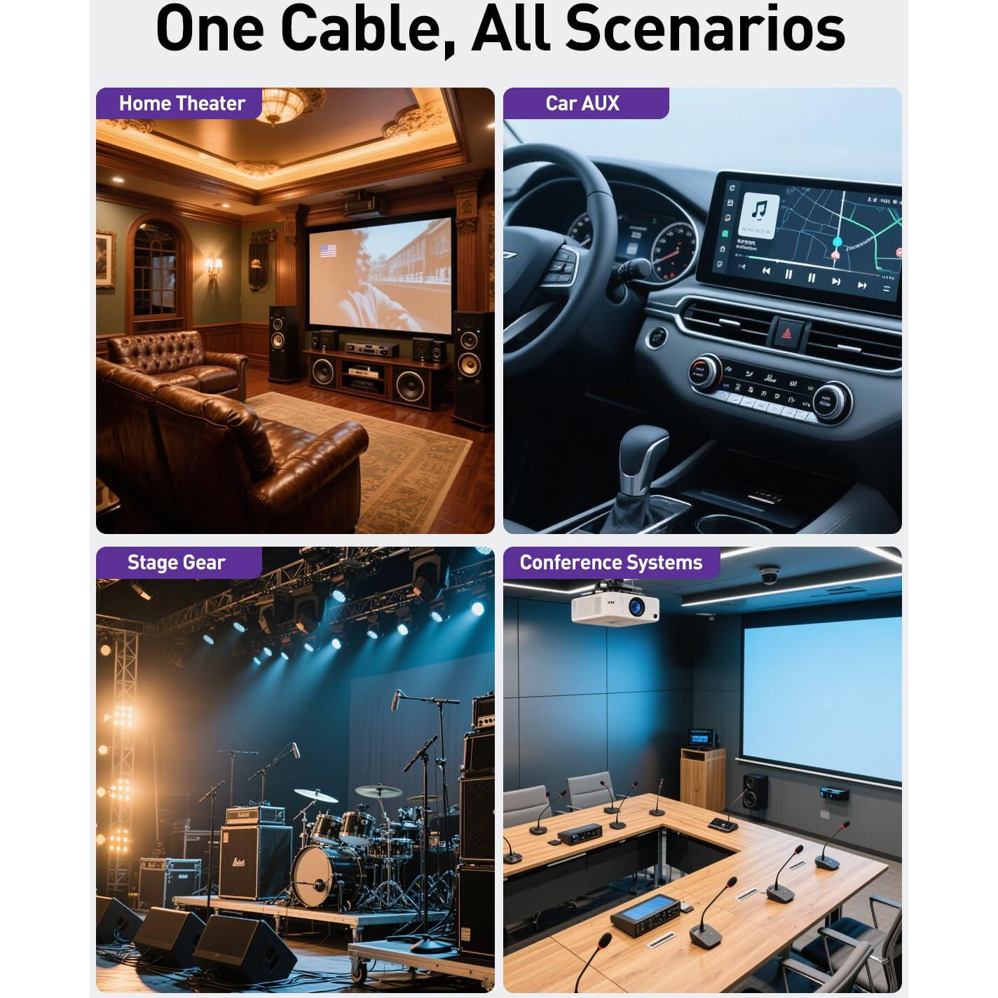 Adaptador Y de Audio Estéreo 3.5mm a 2 RCA VCE 20.32 cm