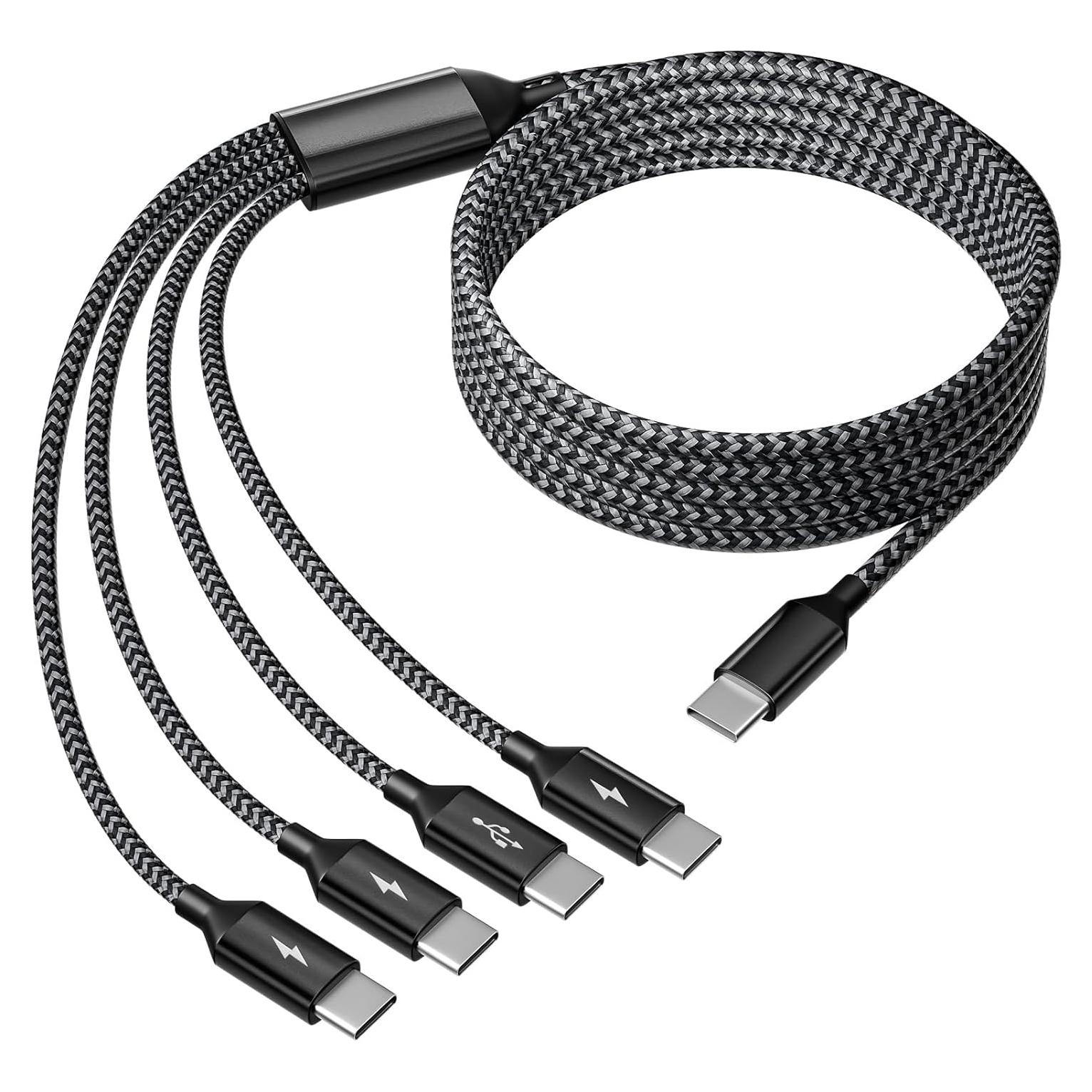 Cable Divisor USB C 4 en 1 MPATIBY 5FT Negro