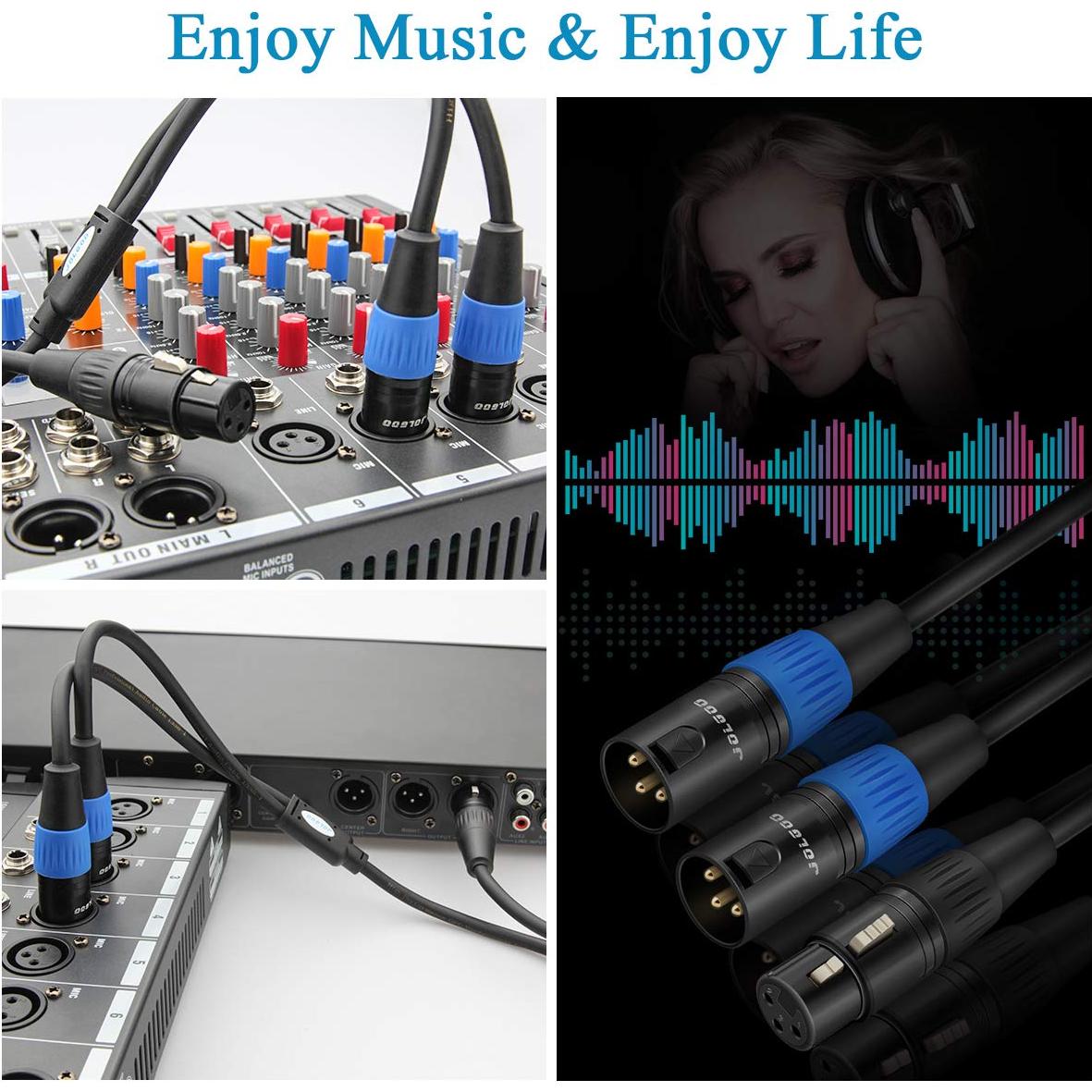 Cable divisor XLR JOLGOO hembra a 2 machos 0.49m