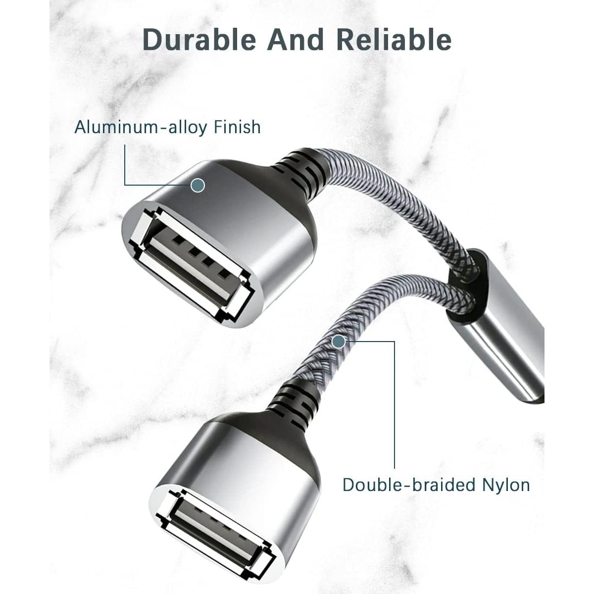 Divisor USB 1 en 2 Basesailor 0.3M Doble Hembra USB 2.0