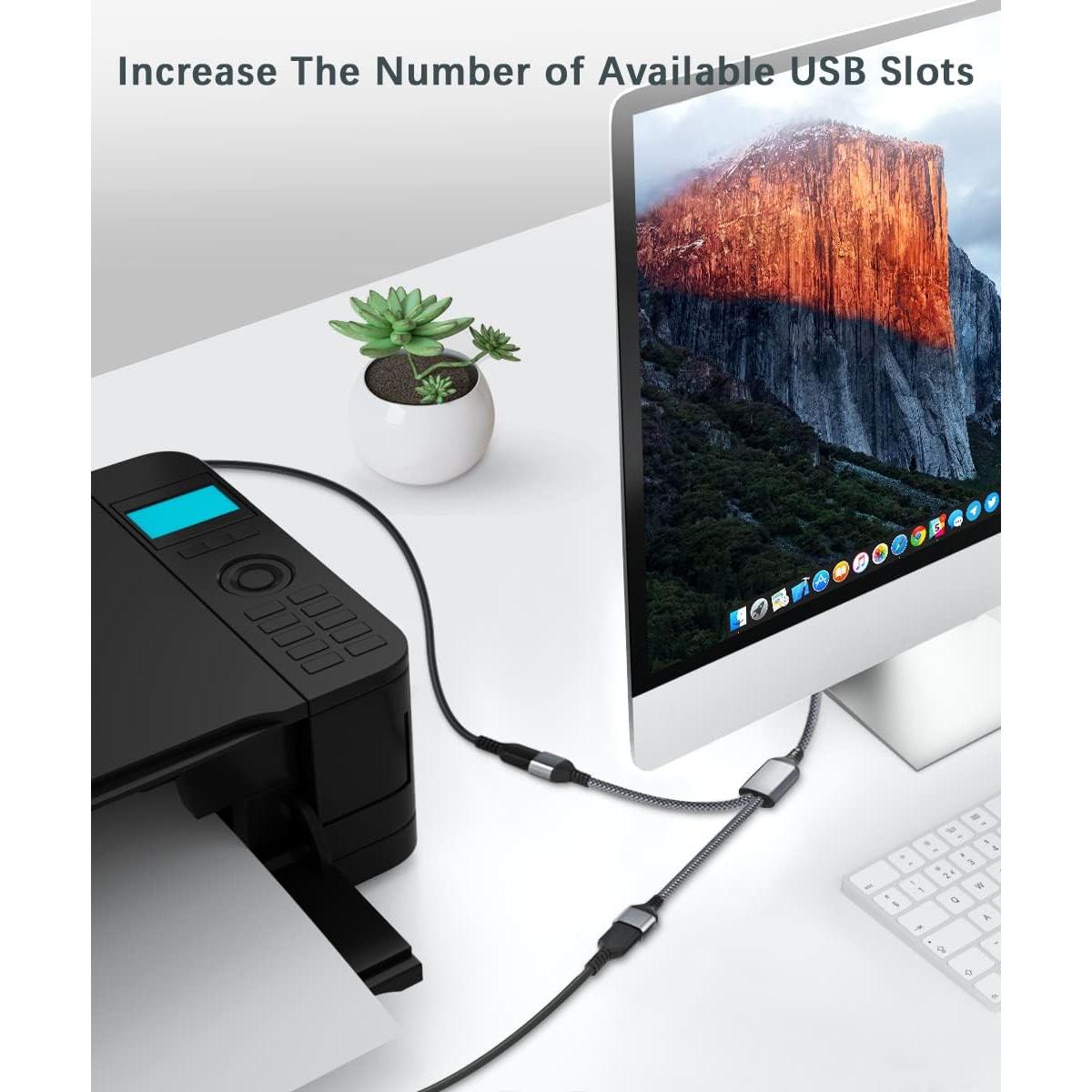 Divisor USB 1 en 2 Basesailor 0.3M Doble Hembra USB 2.0