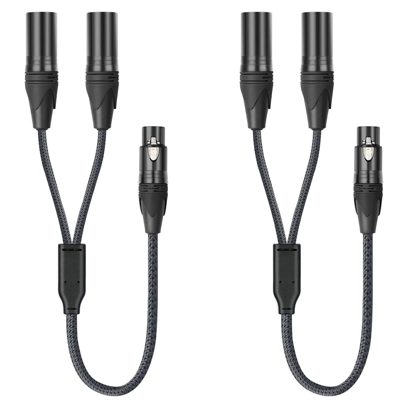 Cable Divisor Y XLR Femenino a Doble Masculino 0.61m HUALEU