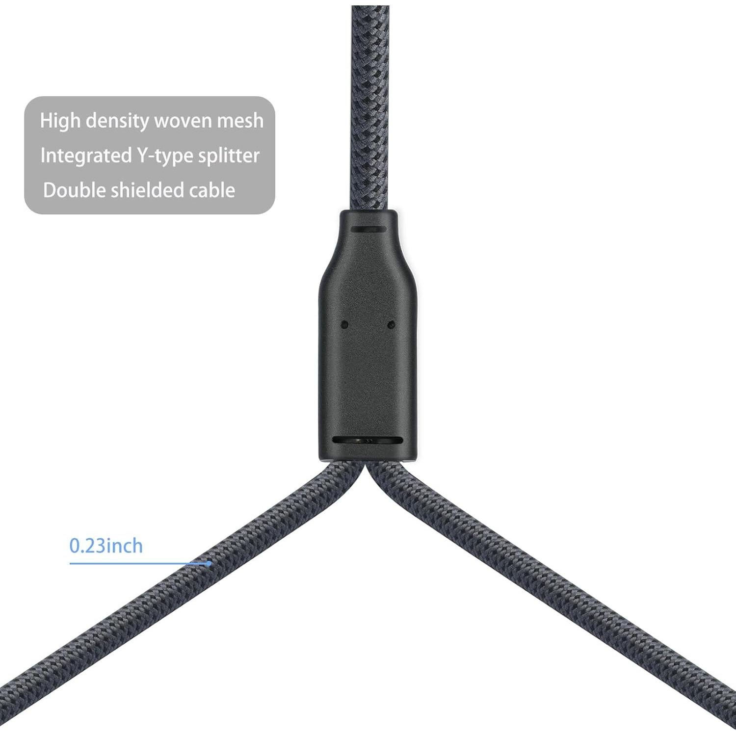 Cable Divisor Y XLR Femenino a Doble Masculino 0.61m HUALEU