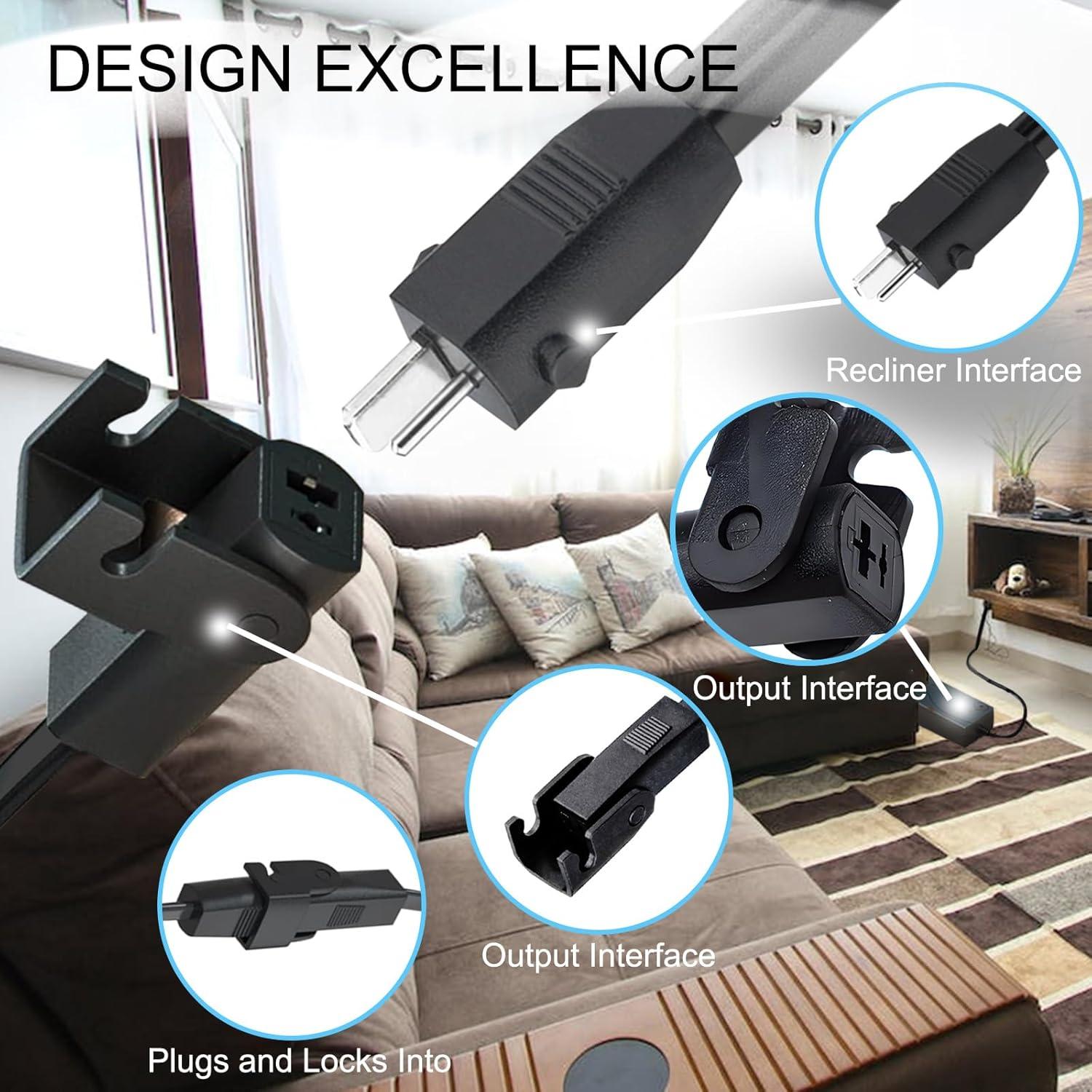 Cable Y de Poder Divisor 2 Metros GZL para Sillones Eléctricos