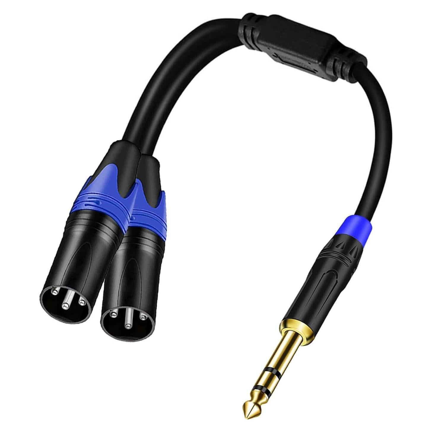 Cable TRS 6.35mm a Doble XLR Macho 0.35m Seefeful