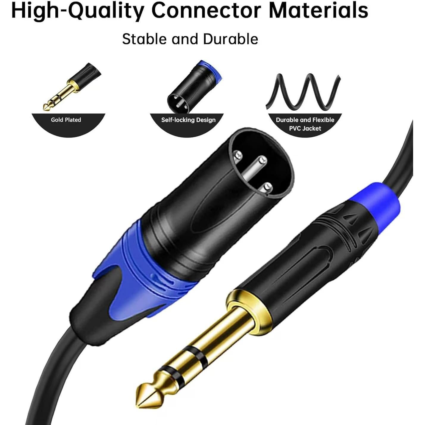 Cable TRS 6.35mm a Doble XLR Macho 0.35m Seefeful