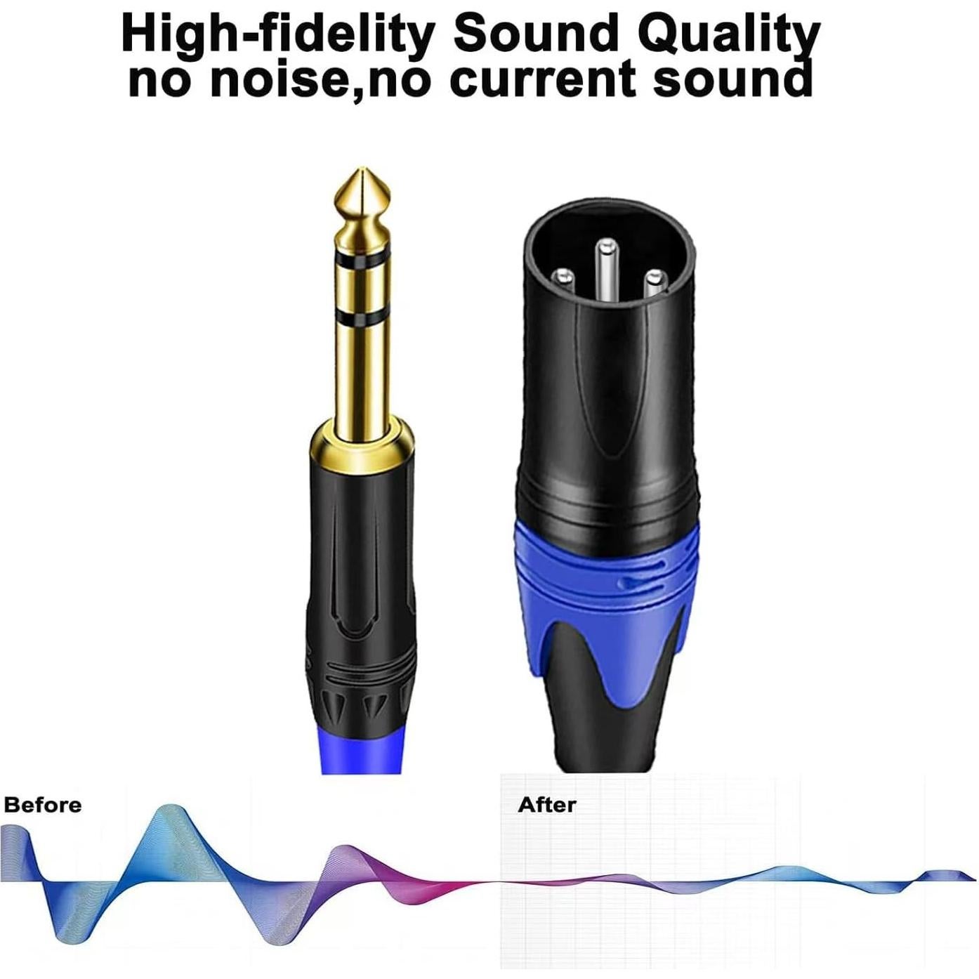 Cable TRS 6.35mm a Doble XLR Macho 0.35m Seefeful