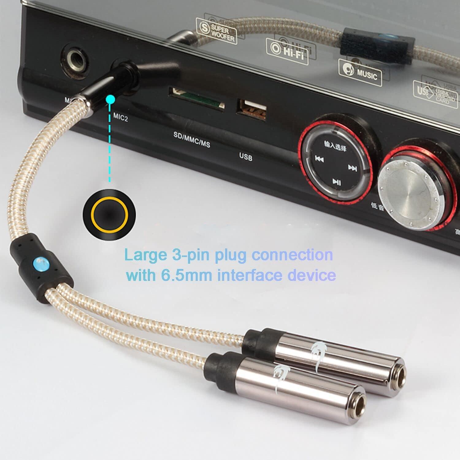 Cable Divisor Estéreo 1/4" ukiism 20cm Trenzado Dorado