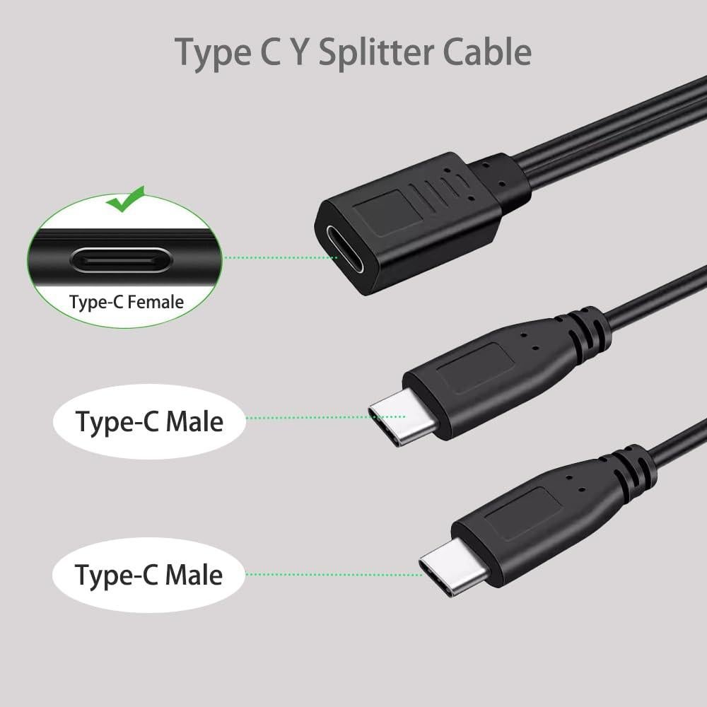 Cable divisor de carga USB-C 2 en 1 Copnacx 30 cm 15W