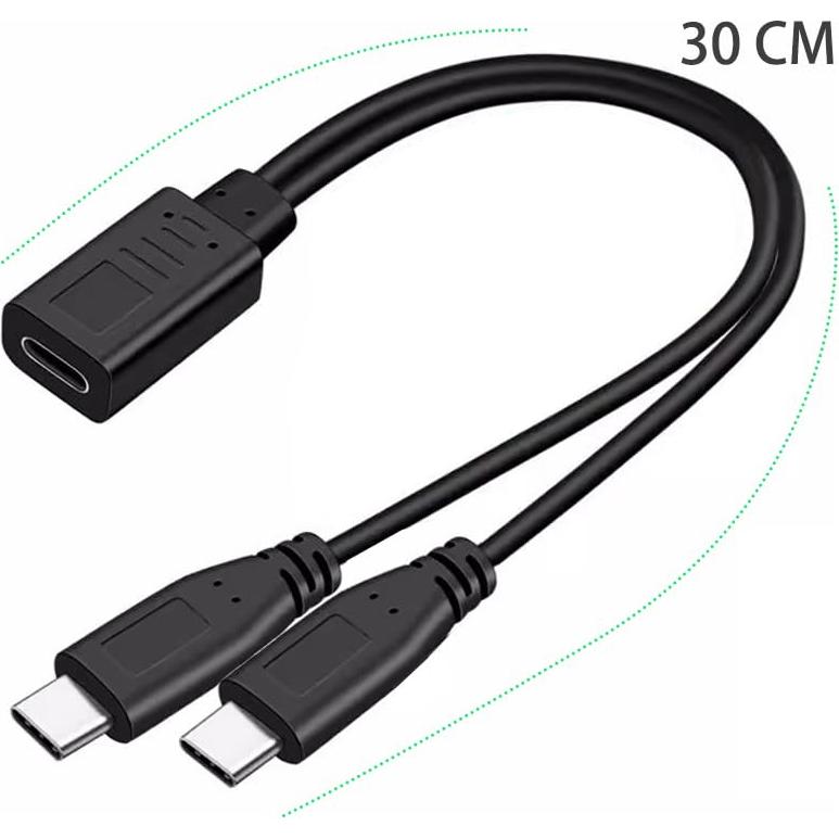 Cable divisor de carga USB-C 2 en 1 Copnacx 30 cm 15W