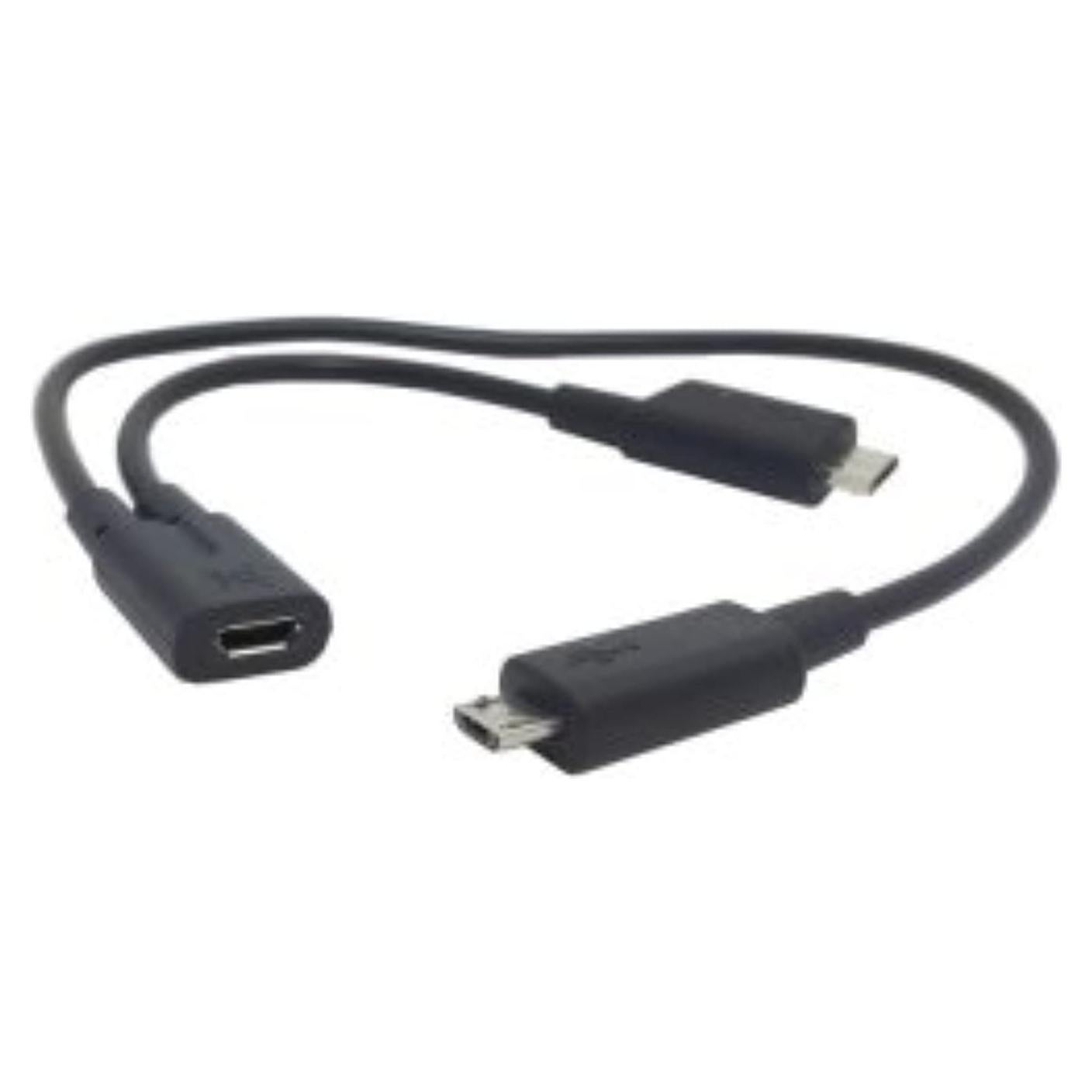 Cable Divisor Y Micro USB 1 a 2 CY 20.5 cm Carga Doble