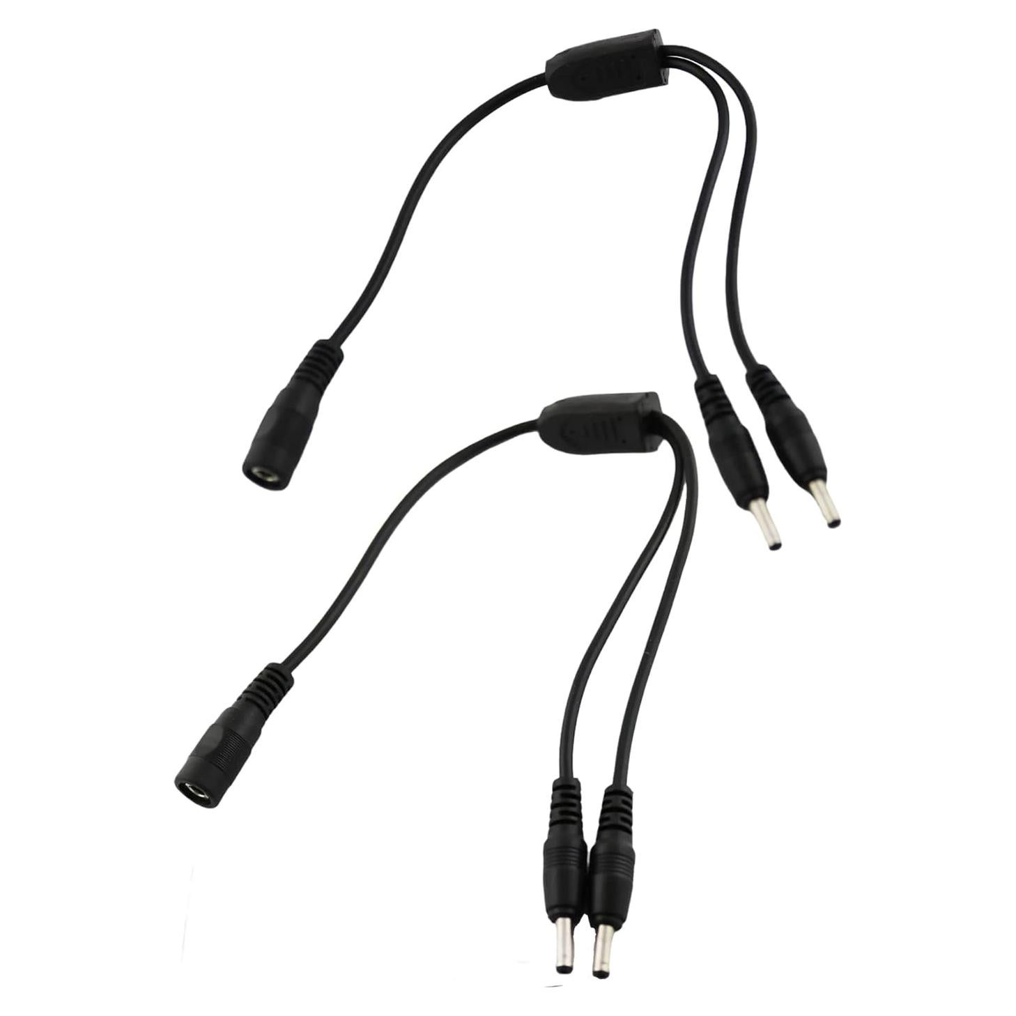 Cable Divisor de Energía DC 3.5mm x 1.35mm 2 Pcs 1 Hembra a 2 Machos