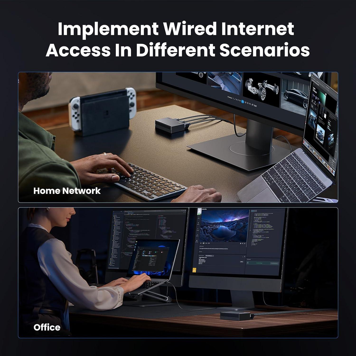 Interruptor Ethernet UGREEN 5 Puertos Gigabit RJ45 Plug & Play