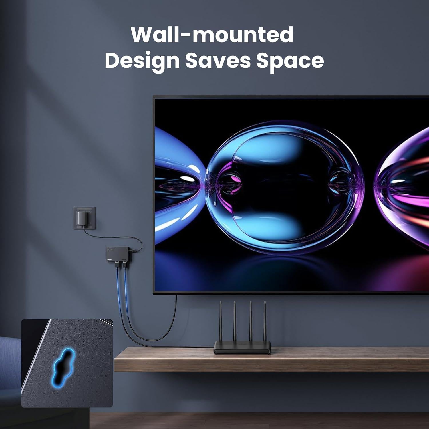 Interruptor Ethernet UGREEN 5 Puertos Gigabit RJ45 Plug & Play