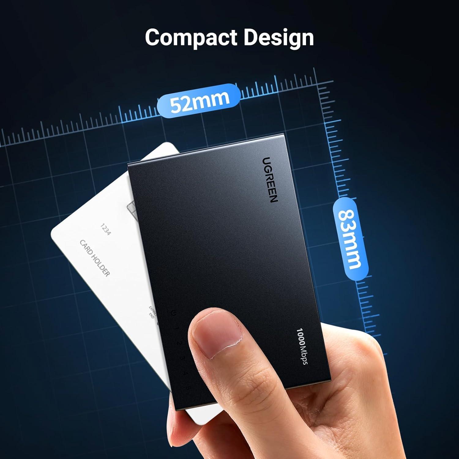 Interruptor Ethernet UGREEN 5 Puertos Gigabit RJ45 Plug & Play