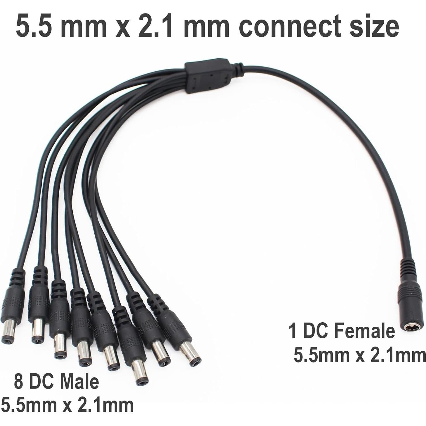 Cable Divisor DC 1 F a 8 M AIMHDUTY 5.5x2.1mm 12V 5A