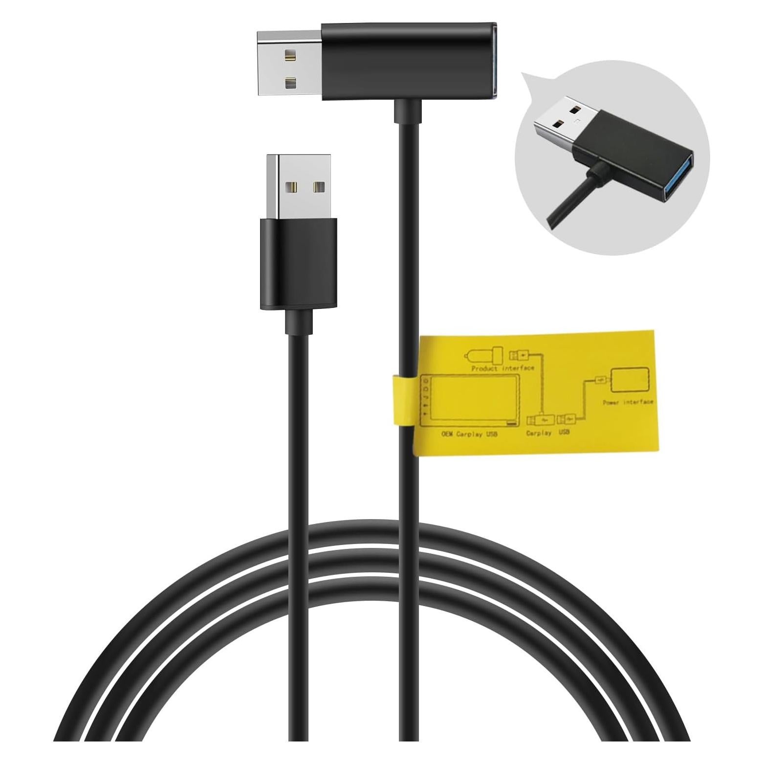 Adaptador USB Y para Android Auto y Carplay Flgocexs 50 cm