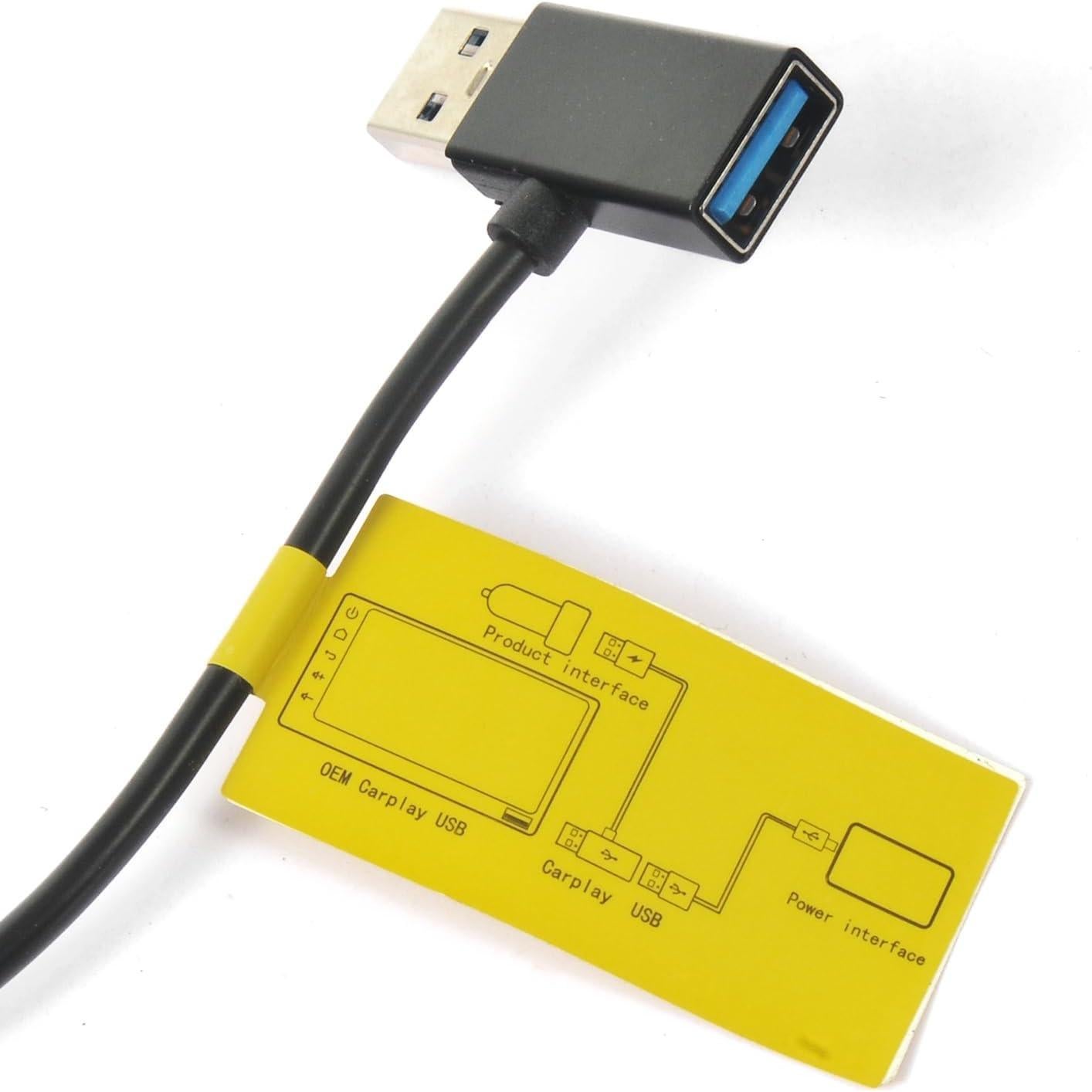 Adaptador USB Y para Android Auto y Carplay Flgocexs 50 cm