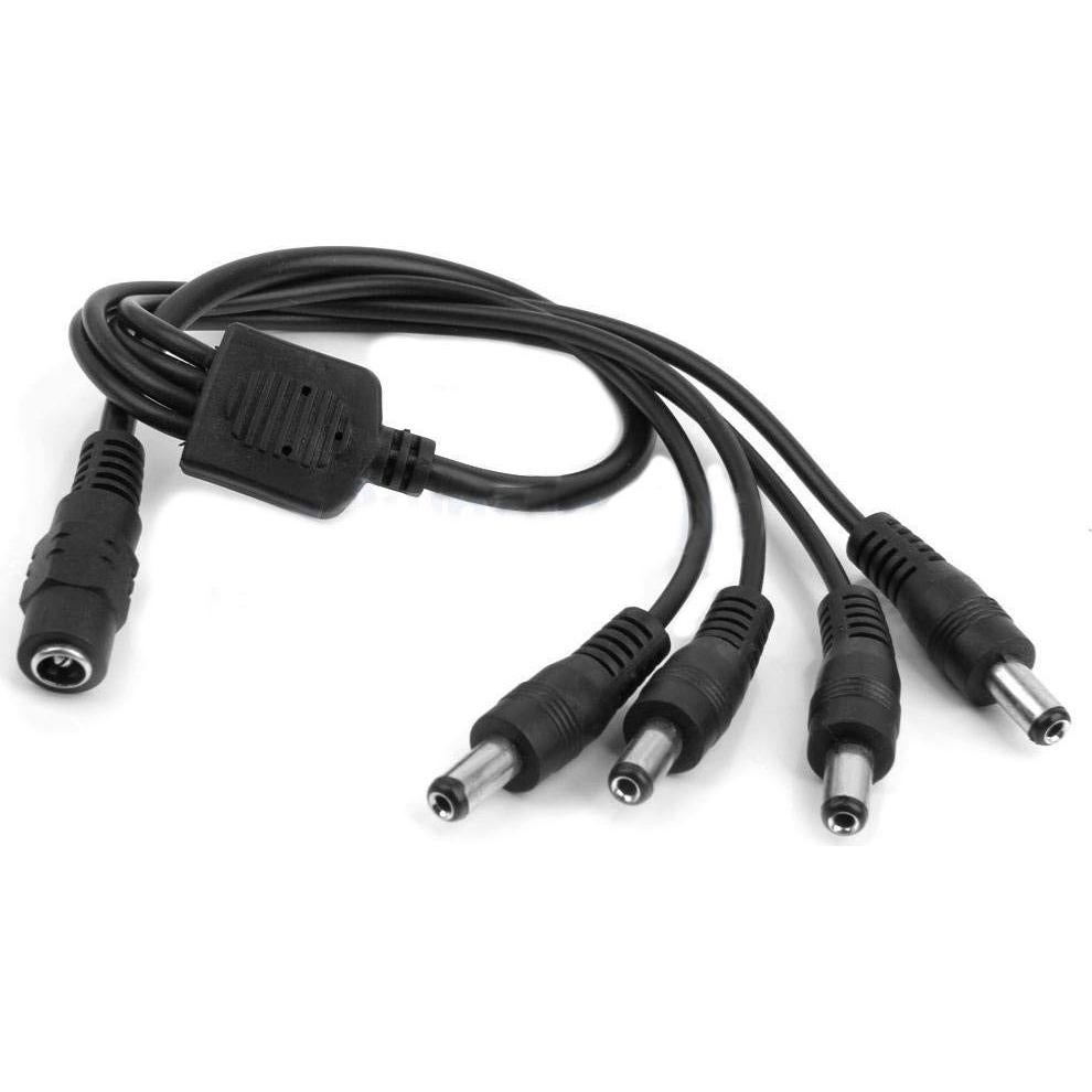 Paquete de 3 adaptadores divisor de energía 1 hembra a 4 machos DC