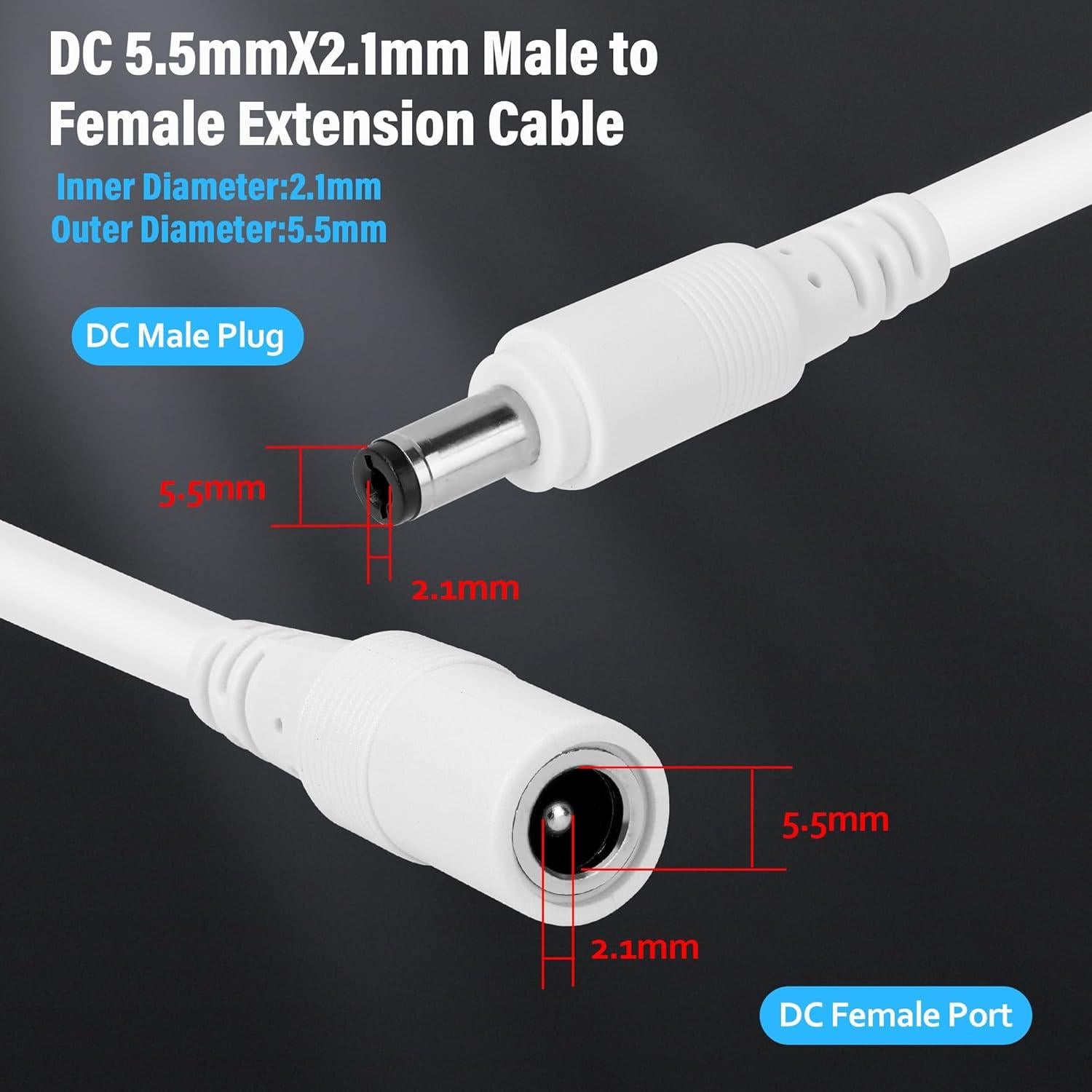 Adaptador Divisor Y 12V DC Lamroyce 1 Hembra a 2 Machos 2 Piezas