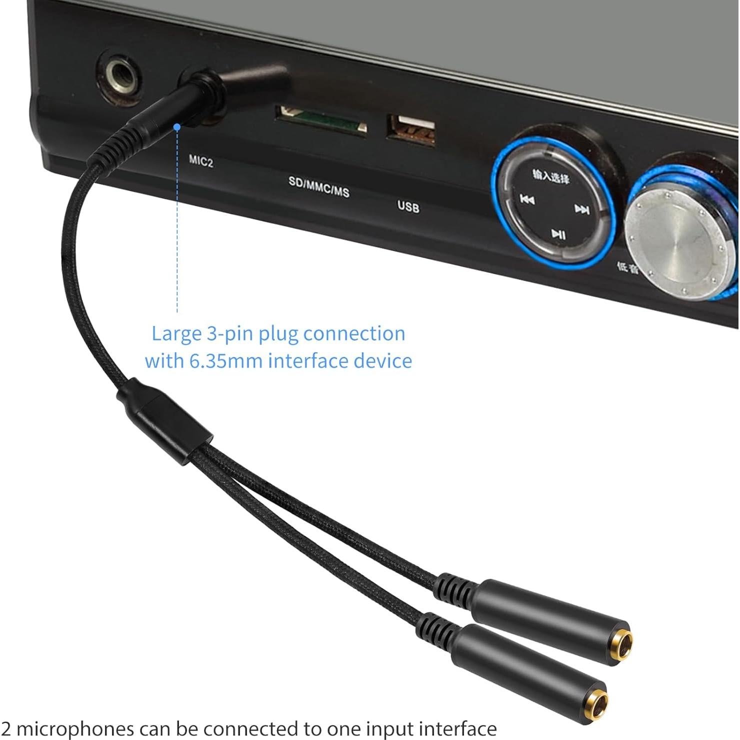 Cable Divisor Estéreo 1FT Lrbners 6.35mm Macho a Doble Hembra