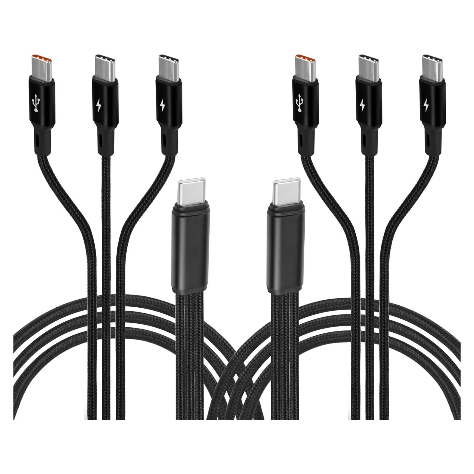 Cable Divisor USB C 3 en 1 GELRHONR 1.2M Carga Rápida 5A