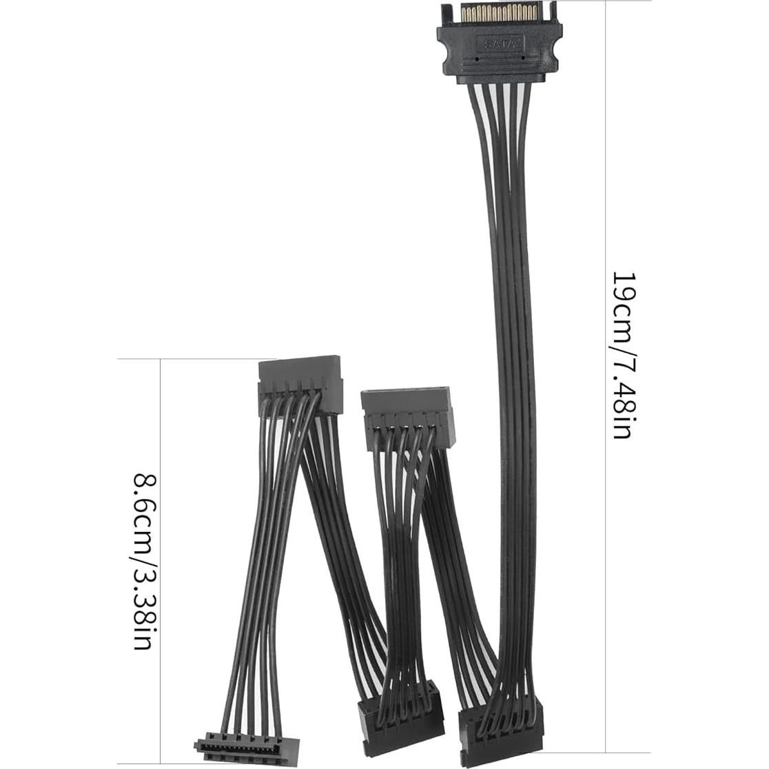 Cable Divisor de Alimentación SATA upHere 1 a 5 500mm Negro